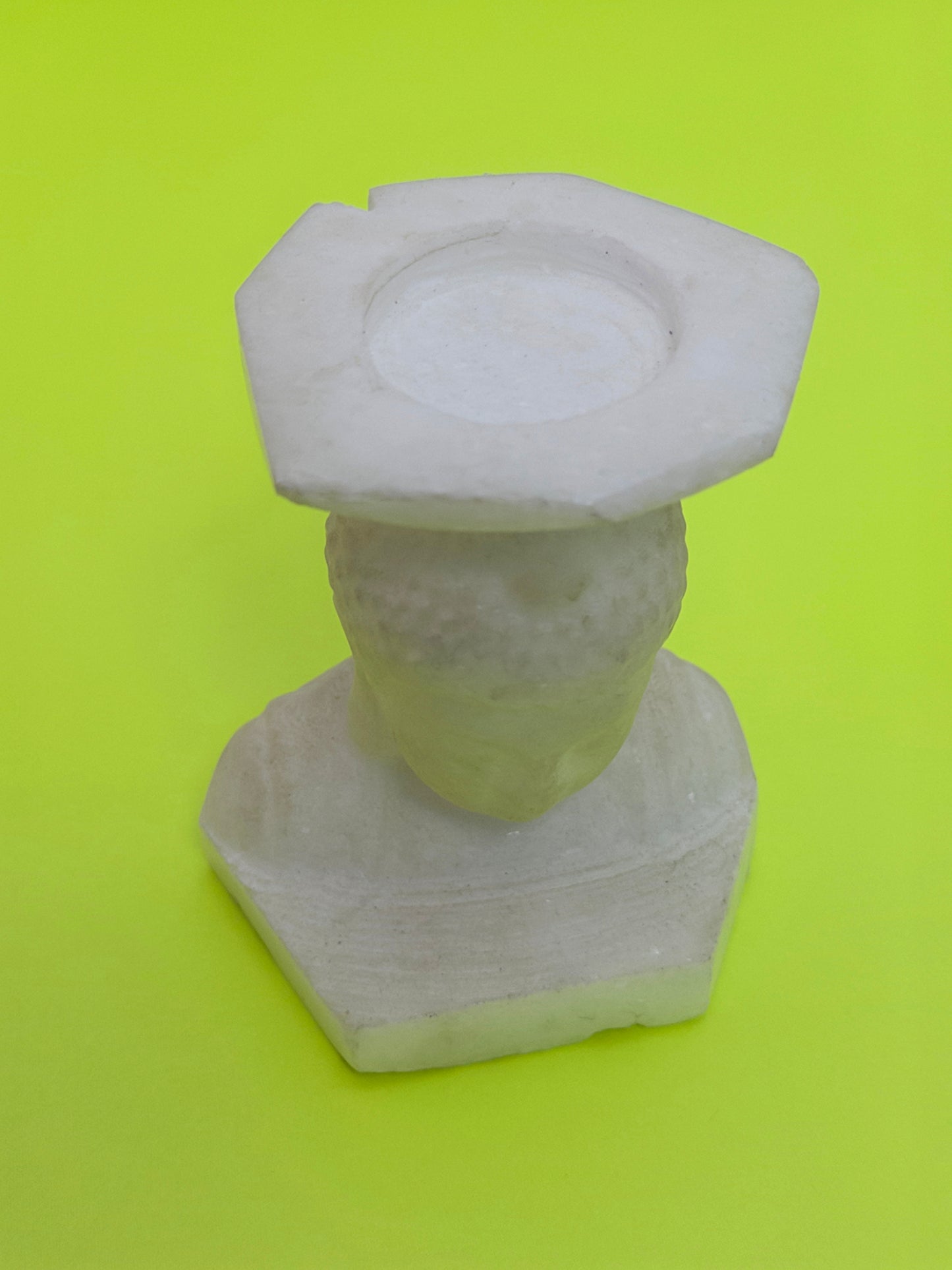 Carved Marble Buddha Candle Holder