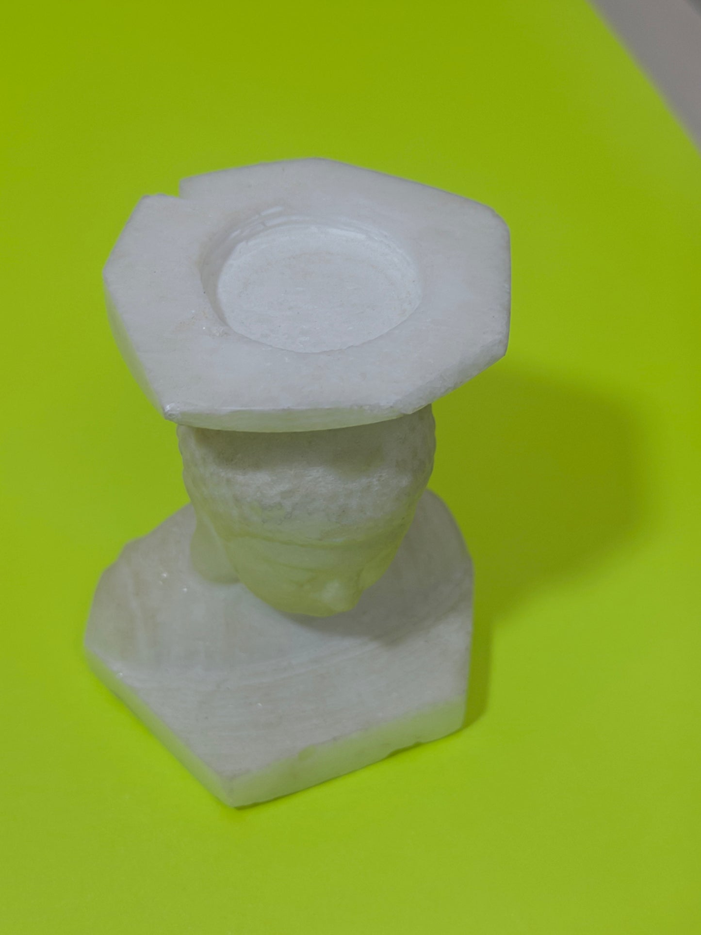 Carved Marble Buddha Candle Holder