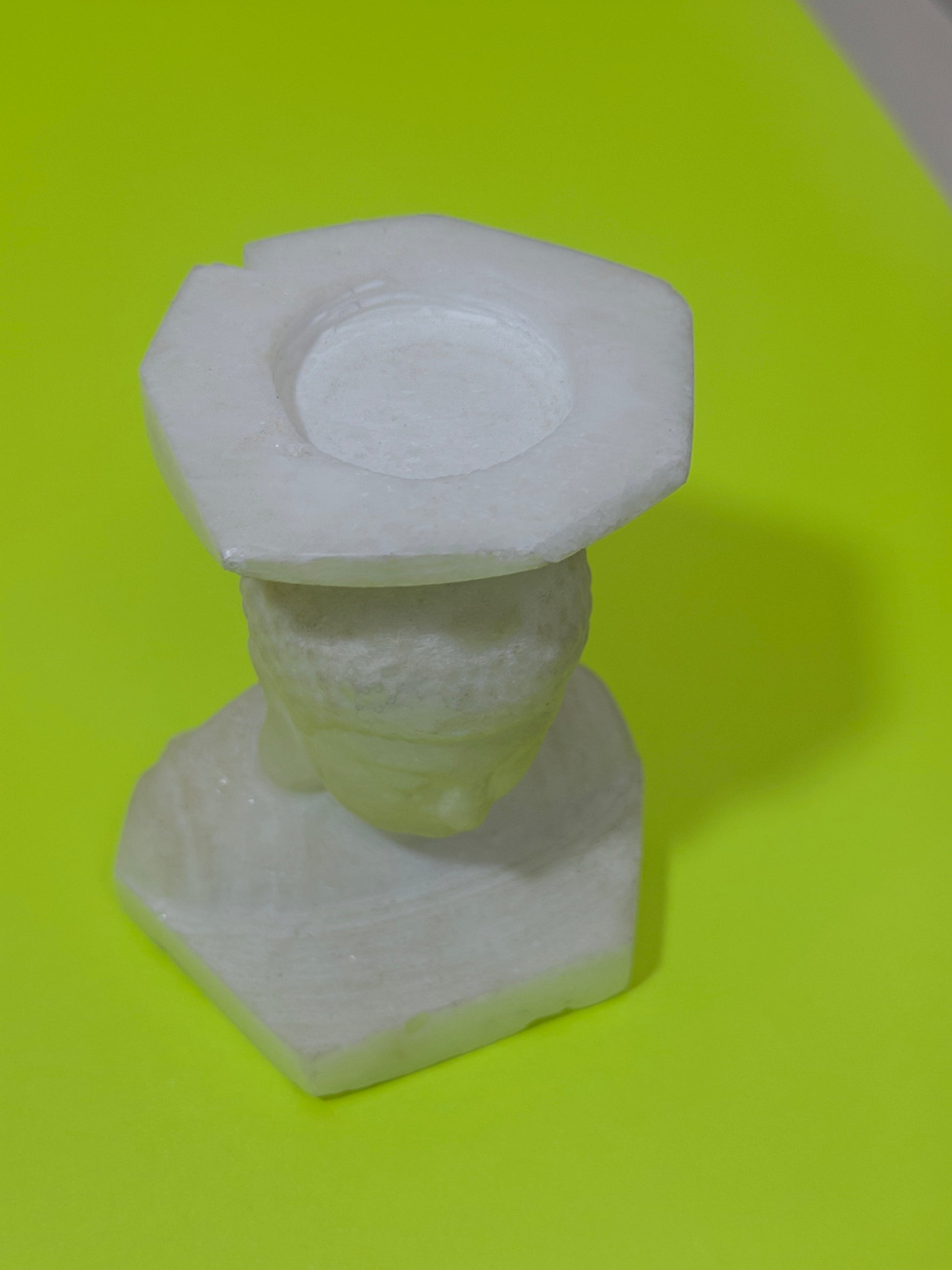 Carved Marble Buddha Candle Holder