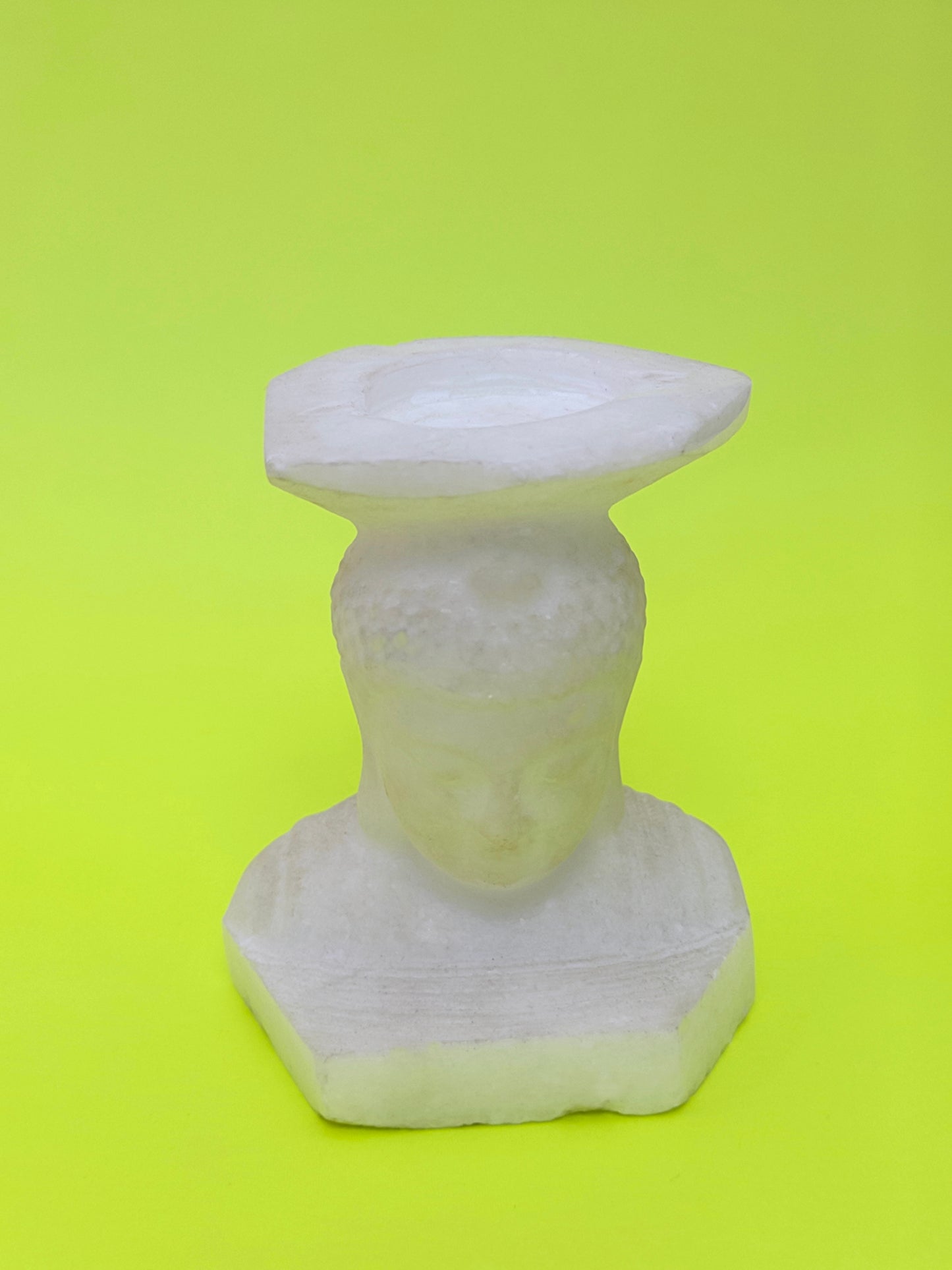Carved Marble Buddha Candle Holder