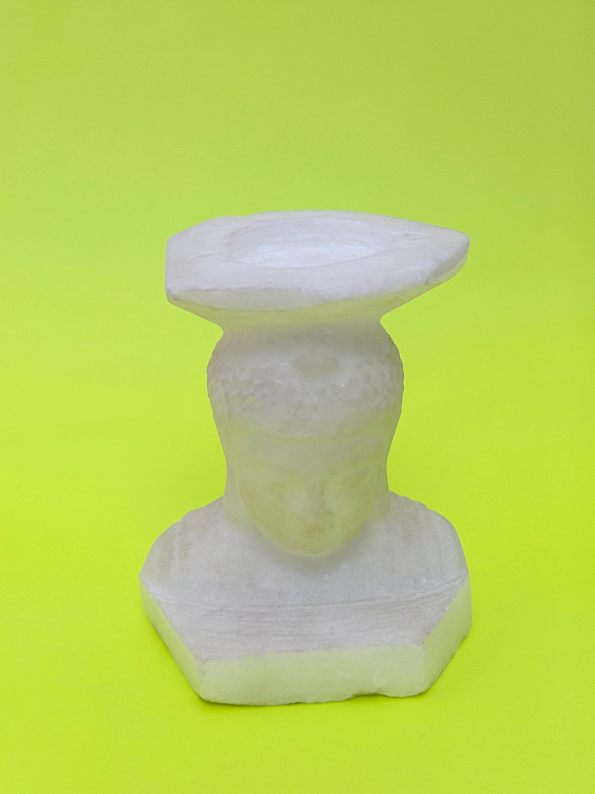 Carved Marble Buddha Candle Holder