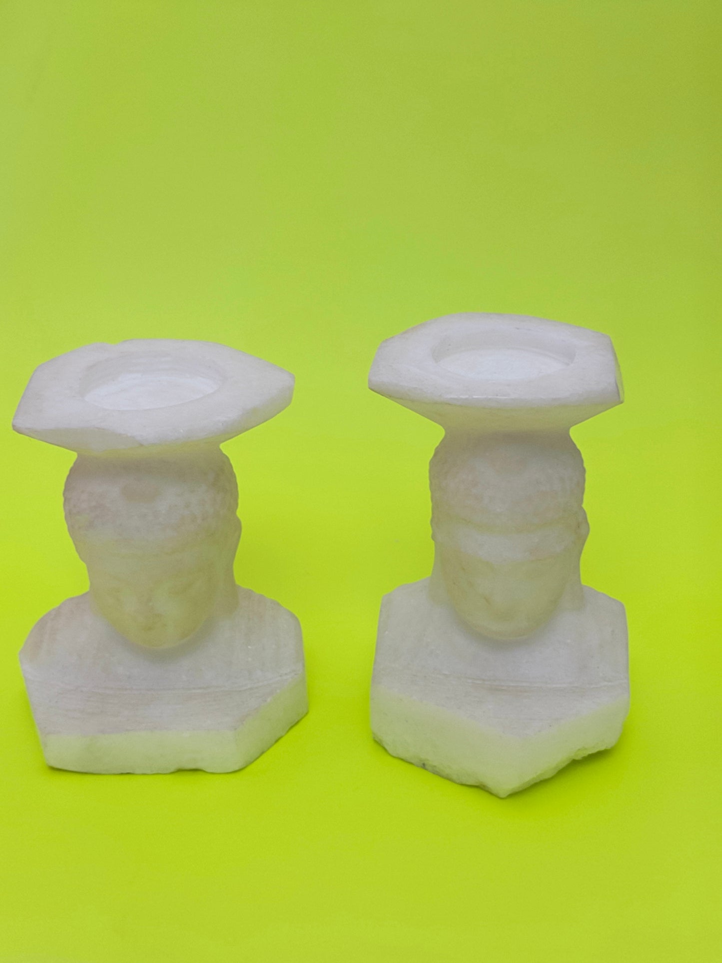 Carved Marble Buddha Candle Holder