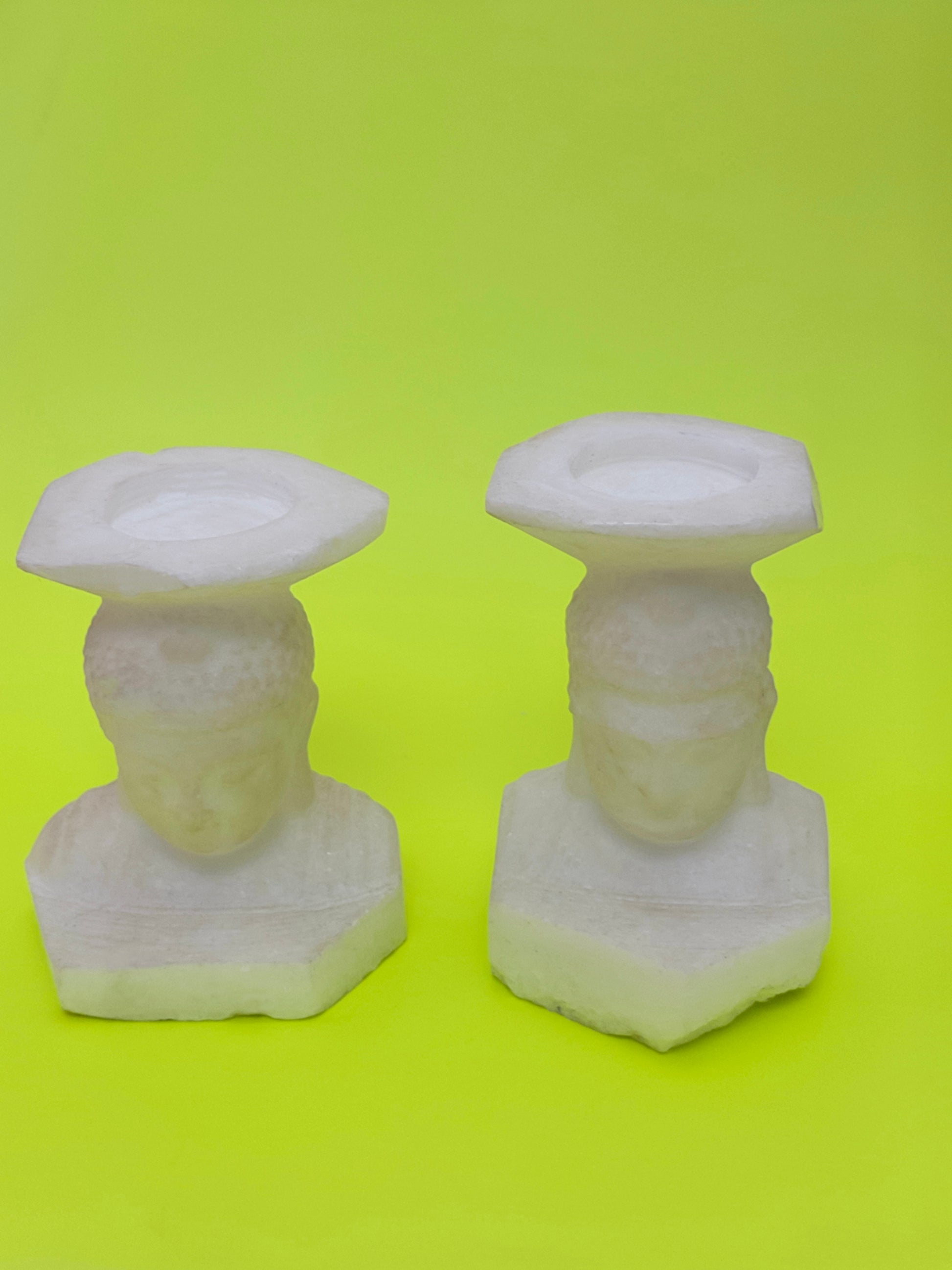 Carved Marble Buddha Candle Holder