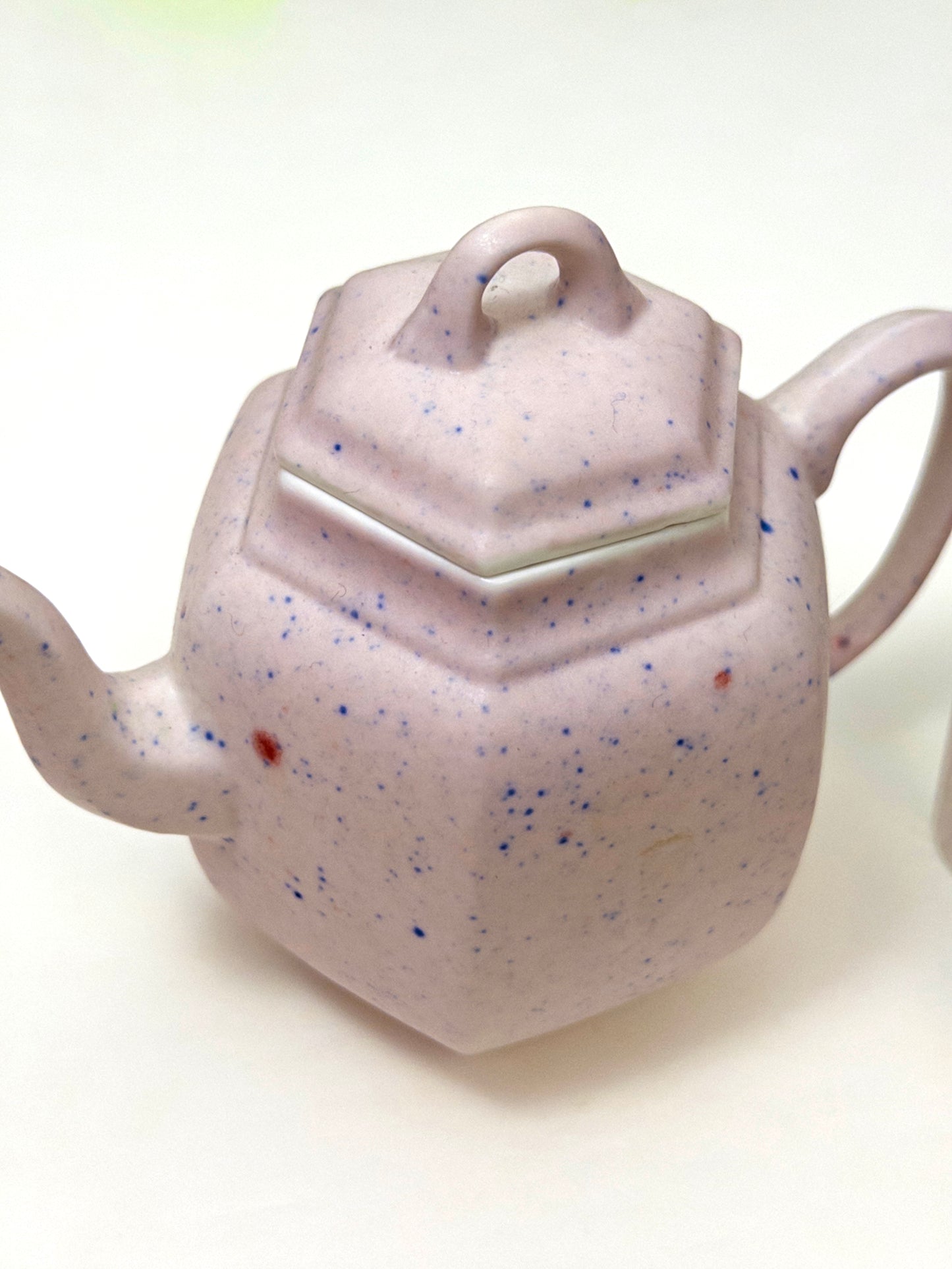Limited Edition Speckled Pink Ceramic Teapot & Cup Set, 5-Piece