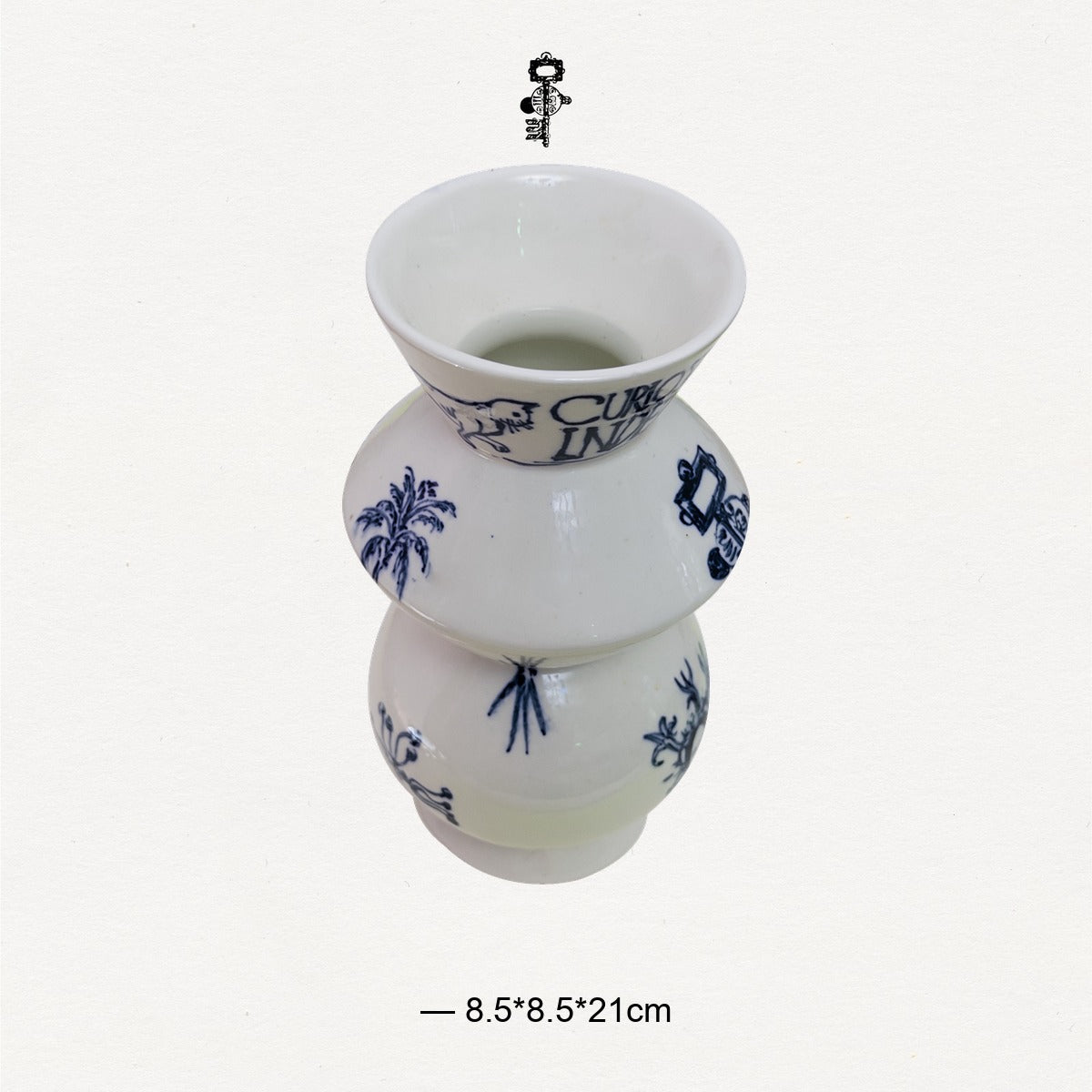 Hand-Painted Graffiti Text Porcelain Vase
