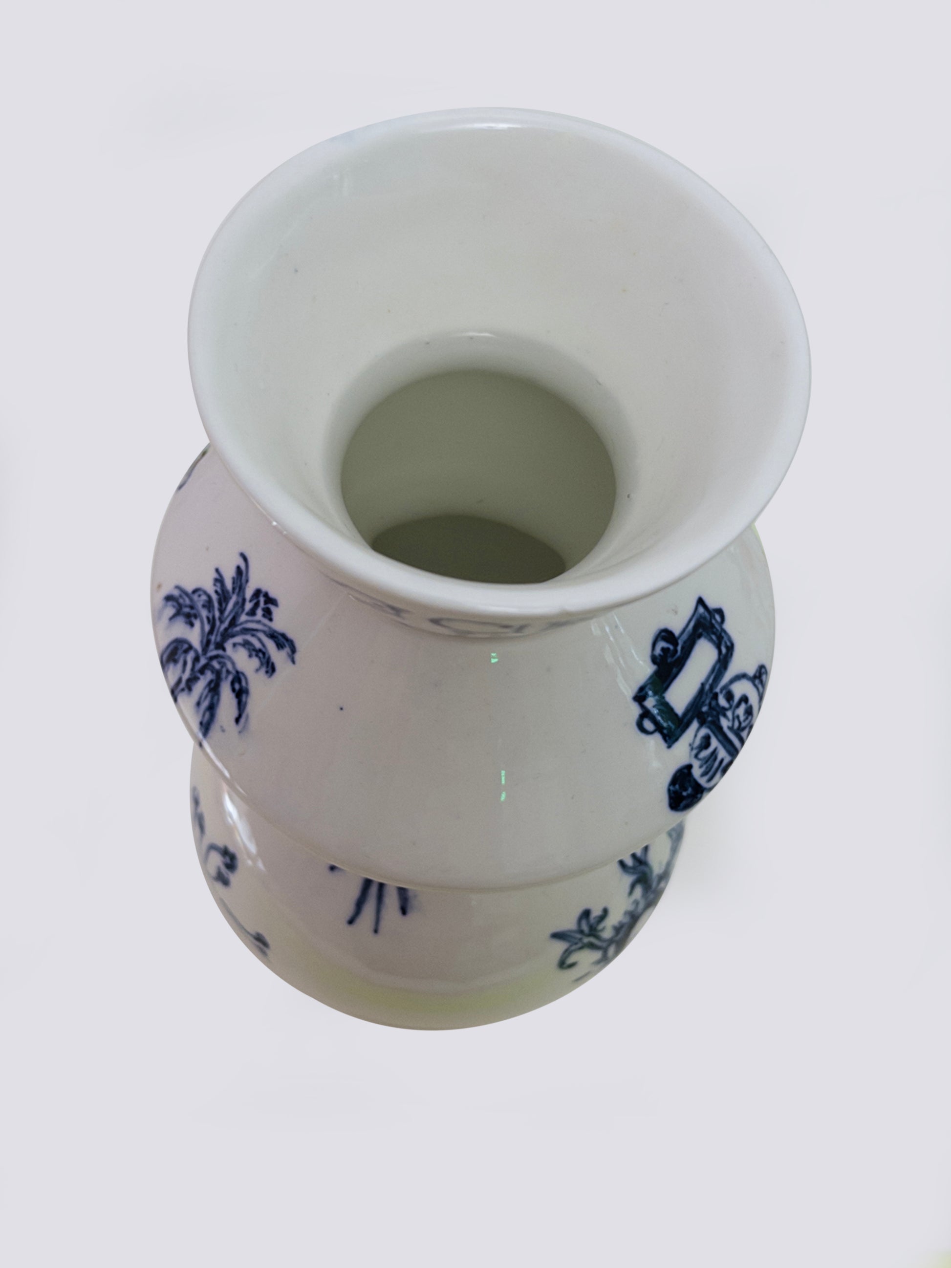 Hand-Painted Graffiti Text Porcelain Vase