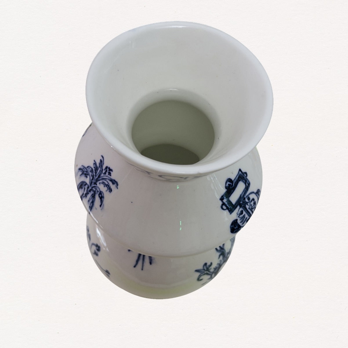 Hand-Painted Graffiti Text Porcelain Vase