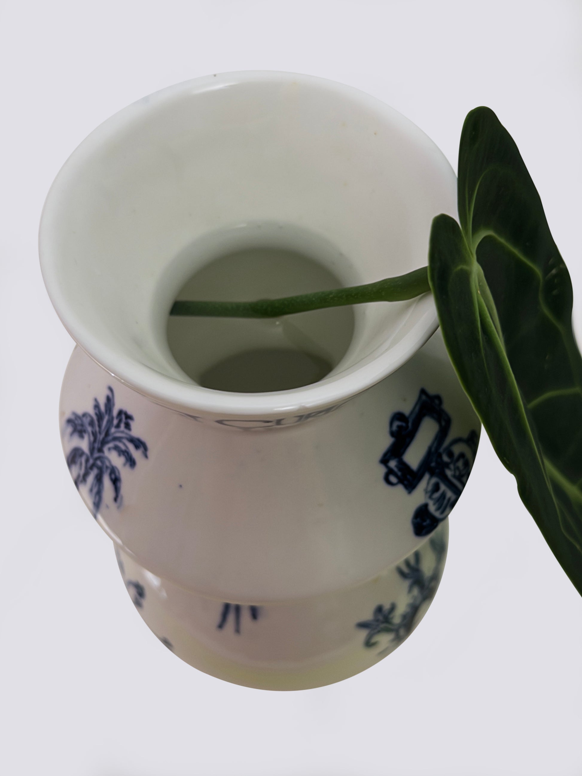 Hand-Painted Graffiti Text Porcelain Vase