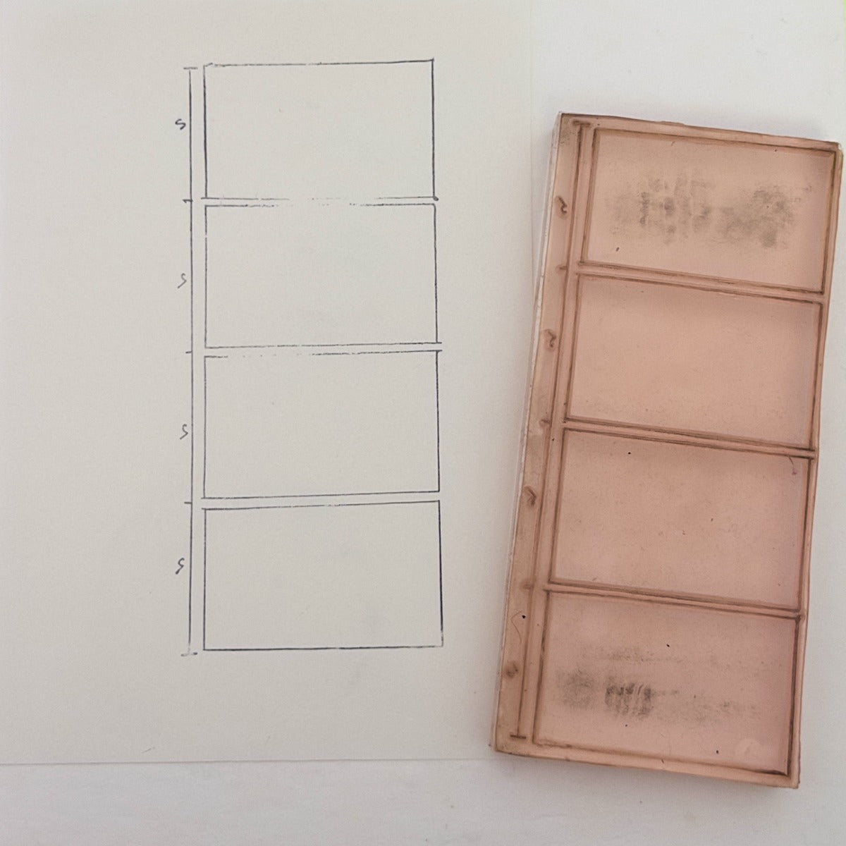 Four-Panel Rectangle Grid Stamp (Comic / Animation Frames)