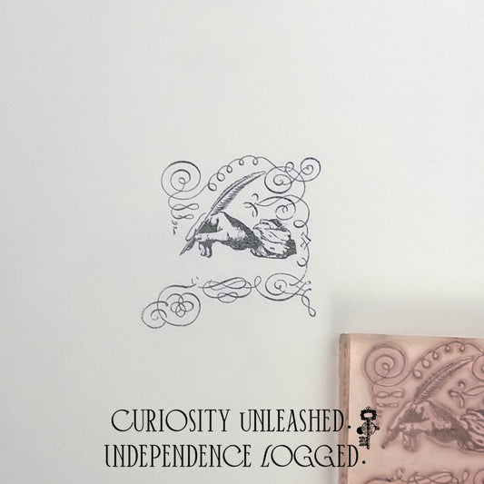 Quill Pen & Flourish Stamp