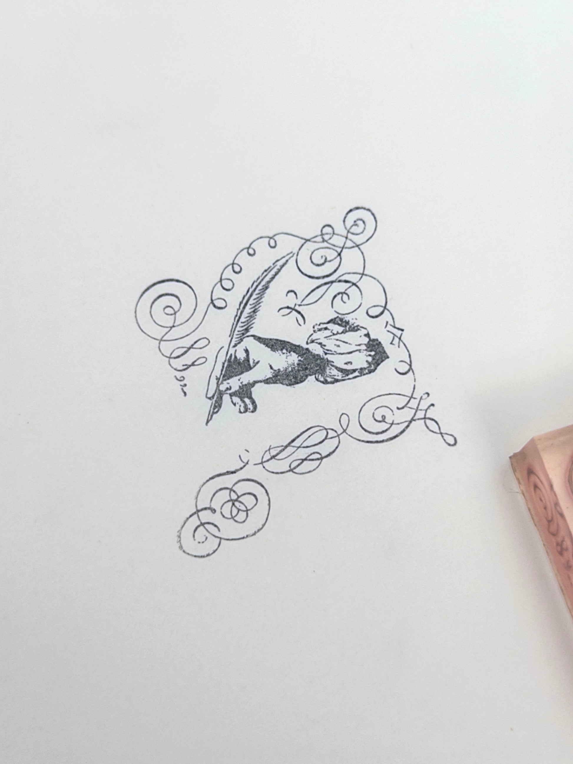 Quill Pen & Flourish Stamp