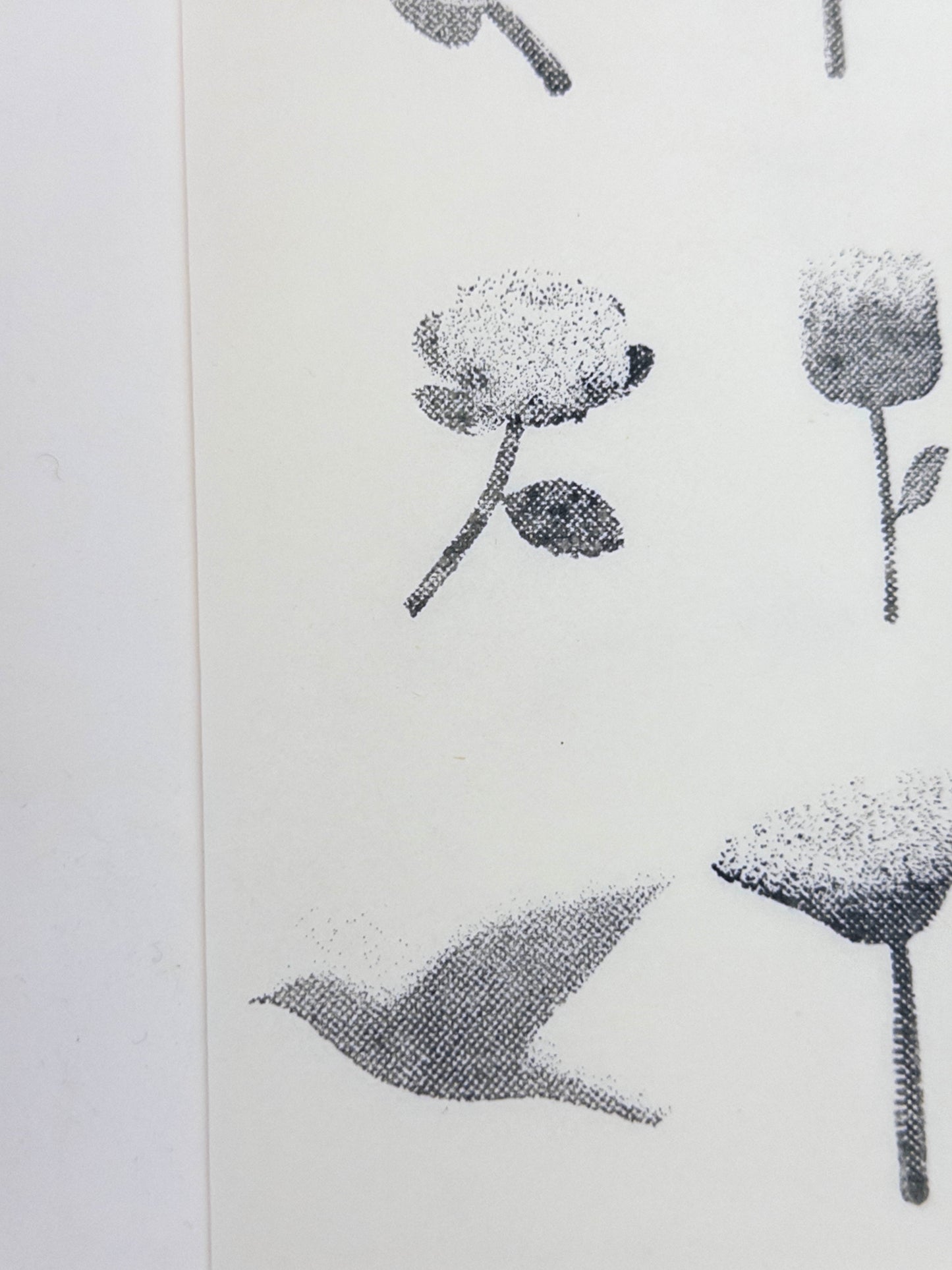 Halftone Floral Specimen Stamp Set (9 Motifs)