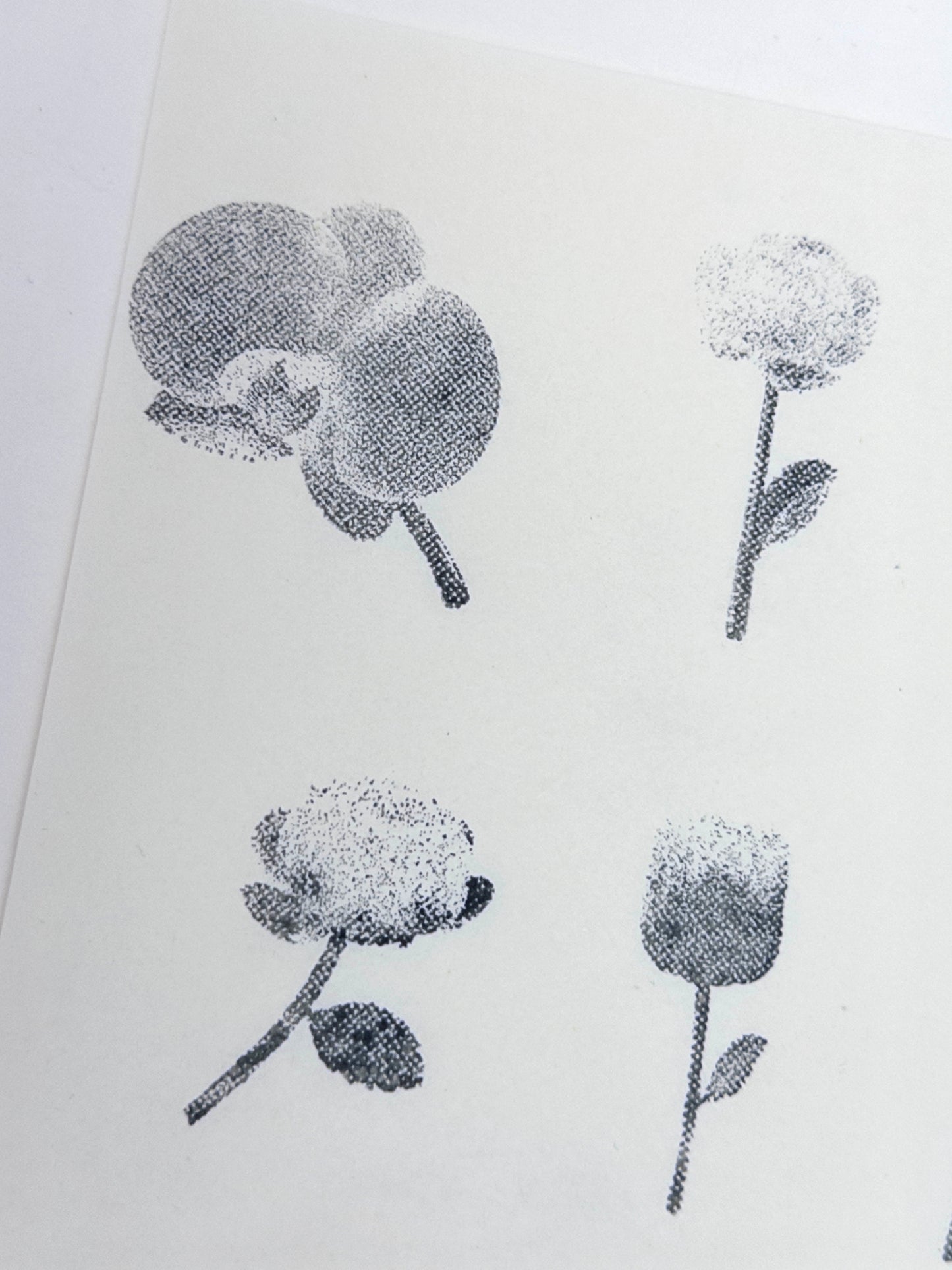 Halftone Floral Specimen Stamp Set (9 Motifs)