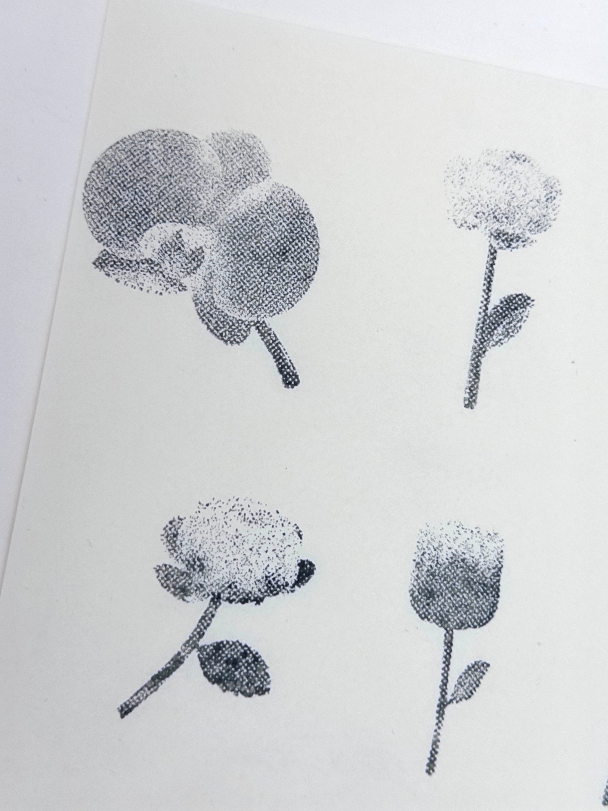 Halftone Floral Specimen Stamp Set (9 Motifs)