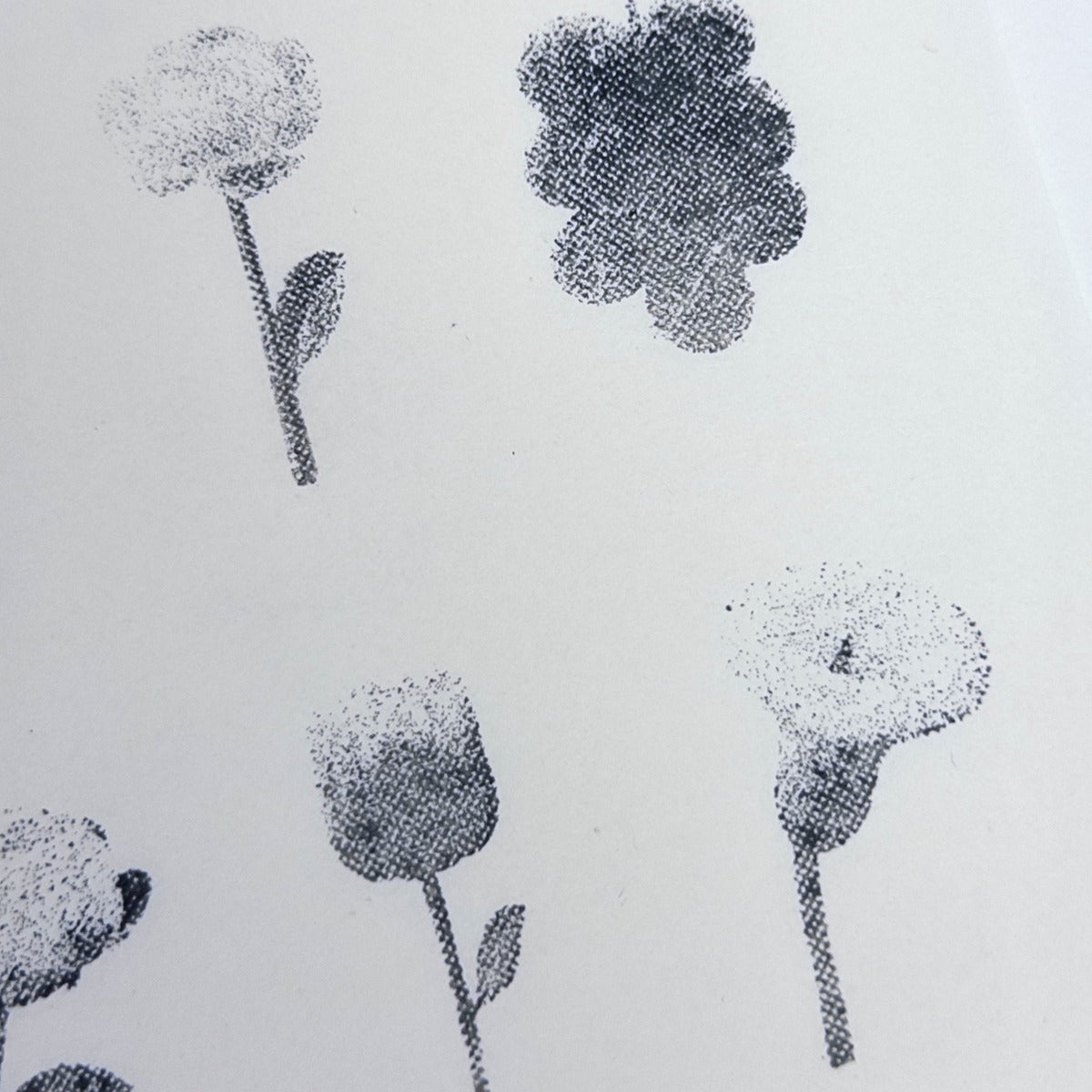 Halftone Floral Specimen Stamp Set (9 Motifs)
