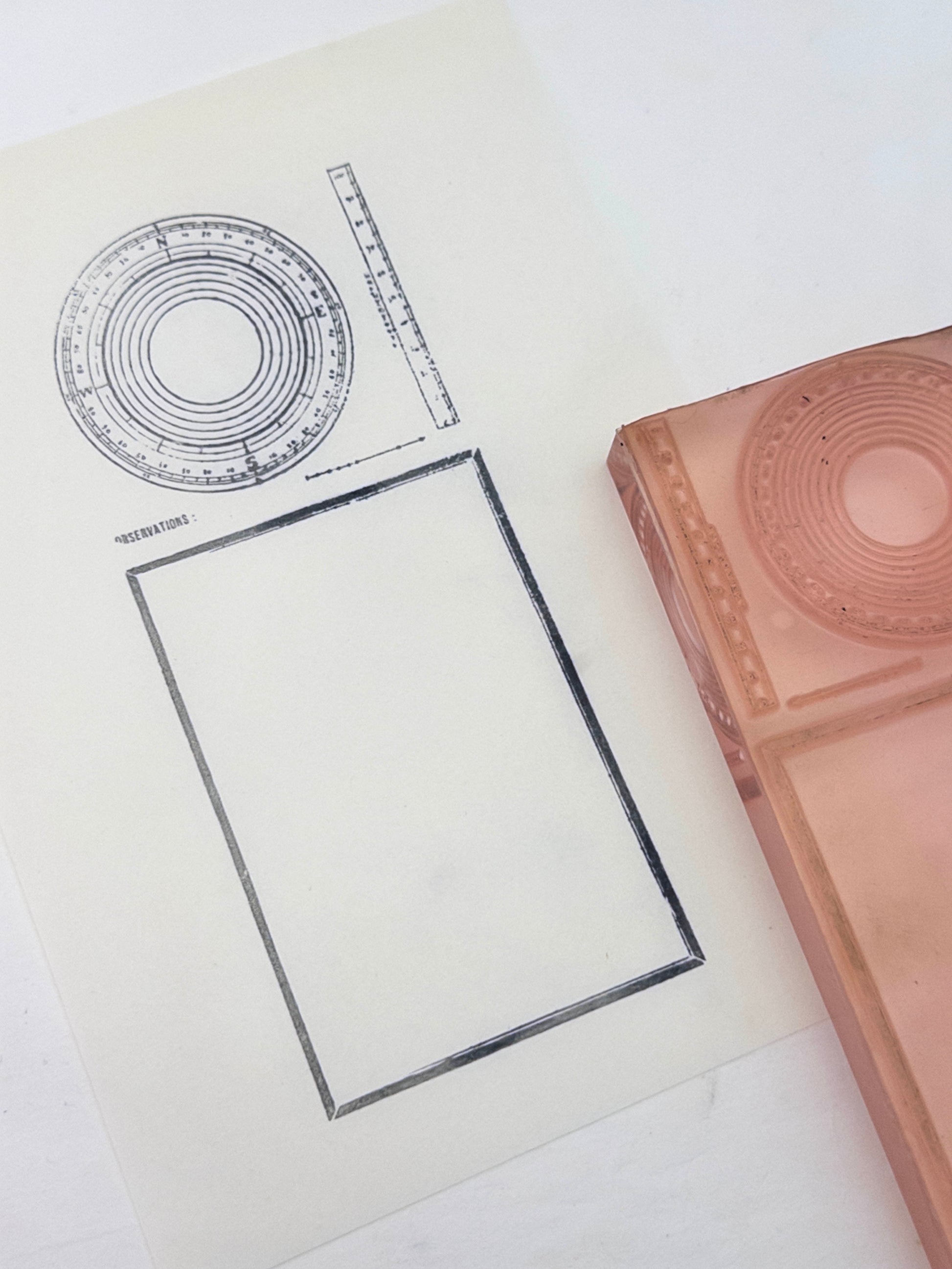 Compass Rose & Observations Log Stamp