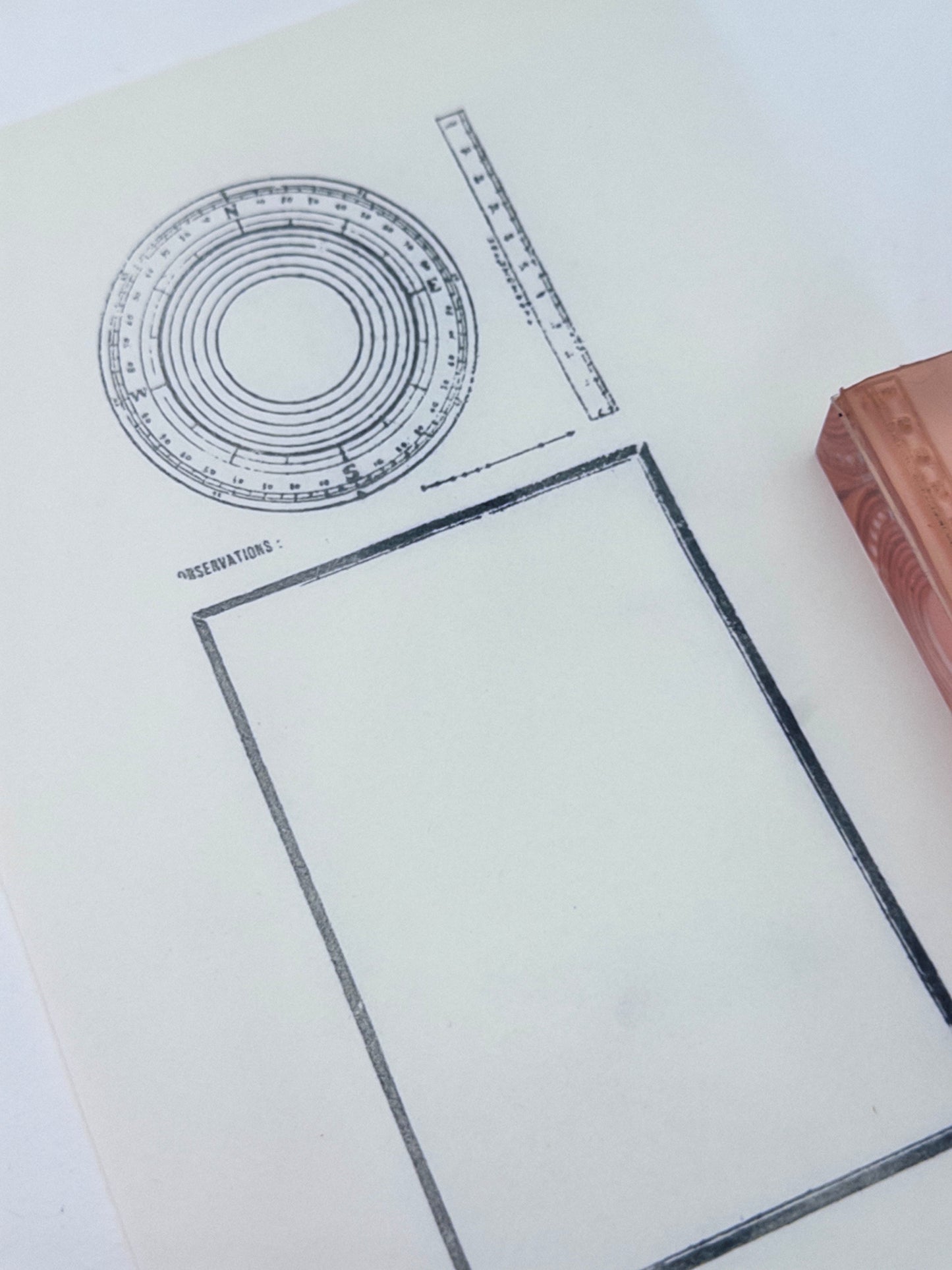Compass Rose & Observations Log Stamp