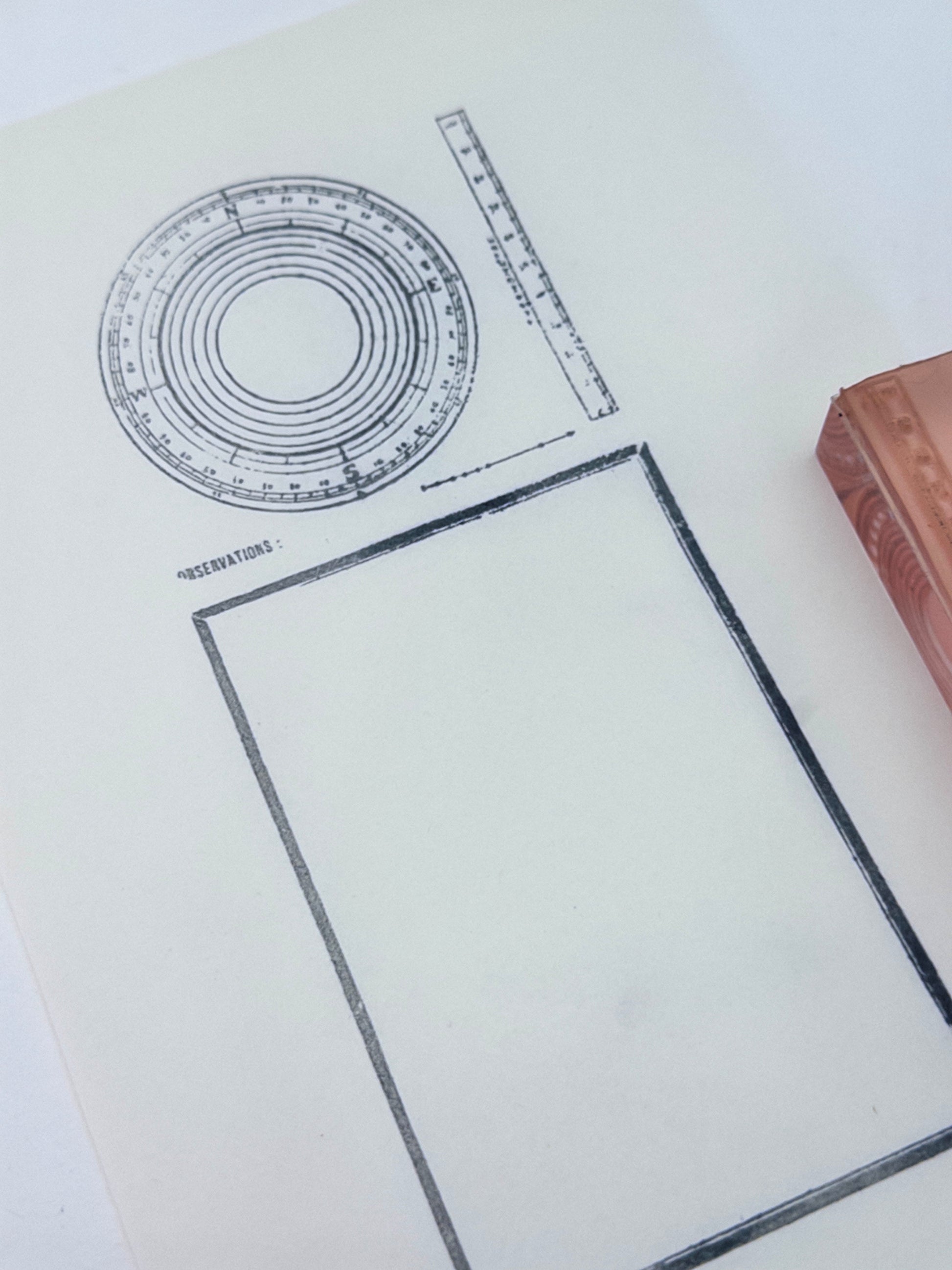 Compass Rose & Observations Log Stamp