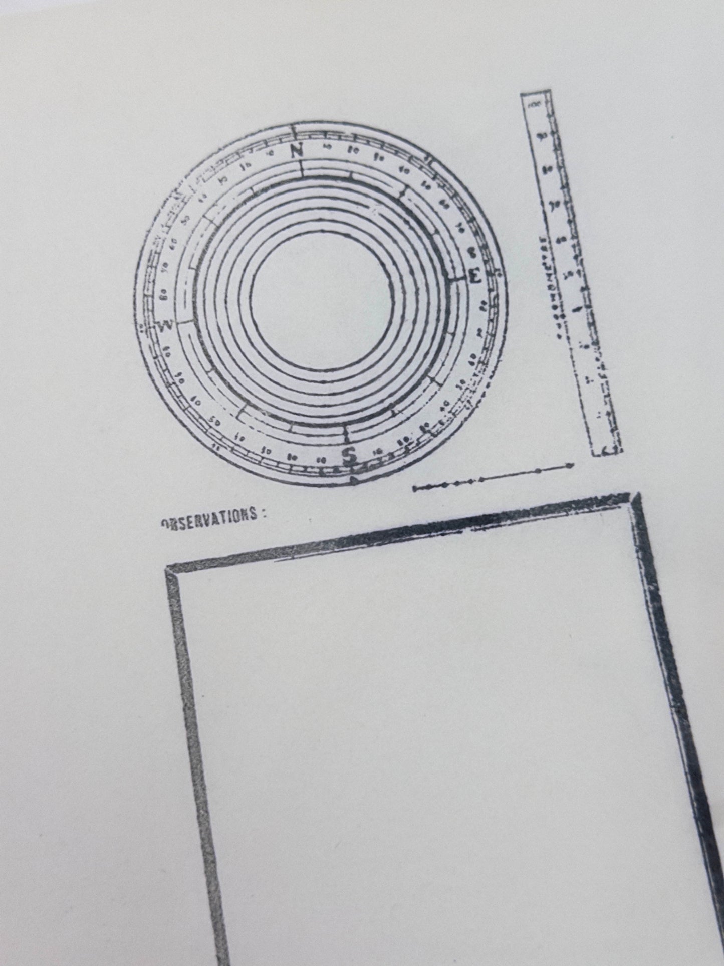 Compass Rose & Observations Log Stamp