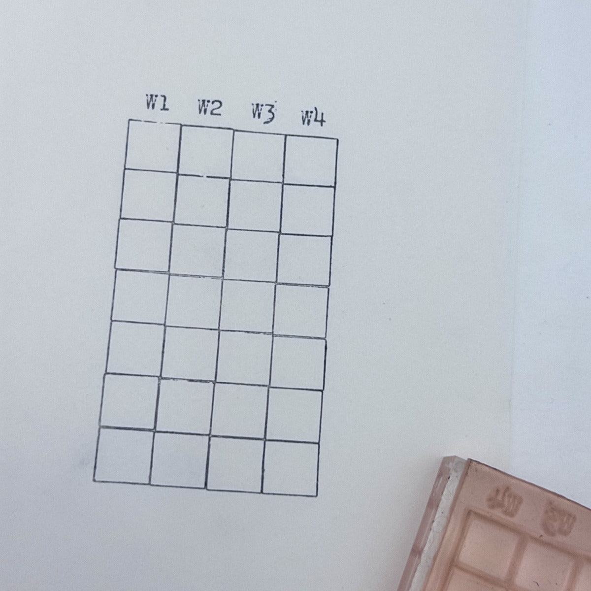 W1–W4 Weekly Planner Grid Stamp