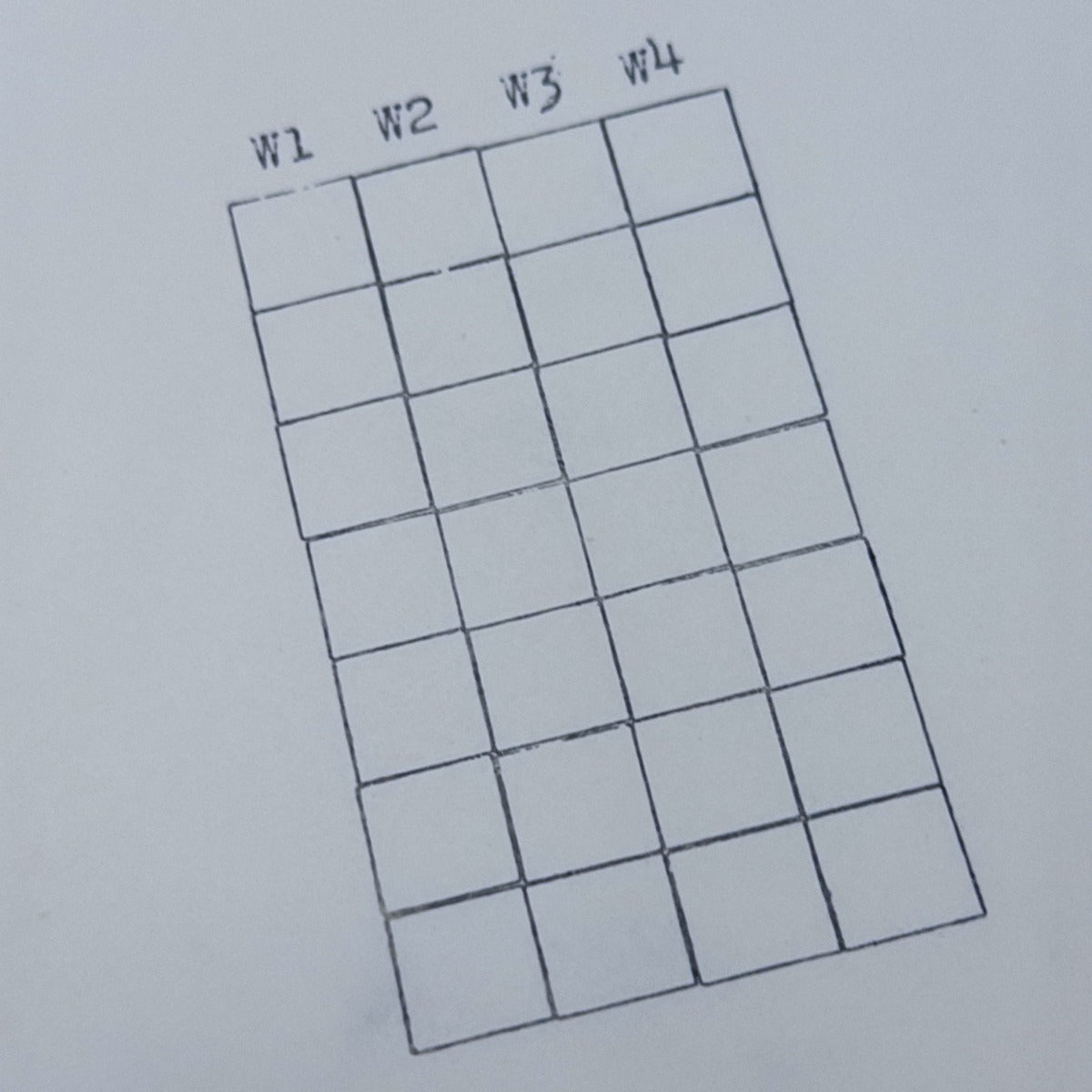W1–W4 Weekly Planner Grid Stamp