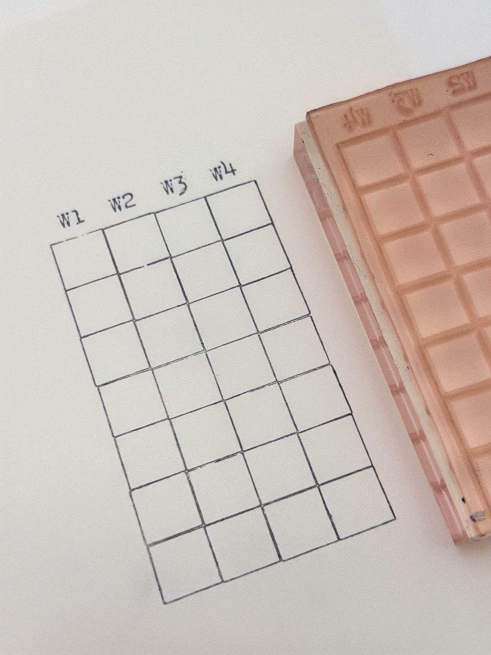 W1–W4 Weekly Planner Grid Stamp