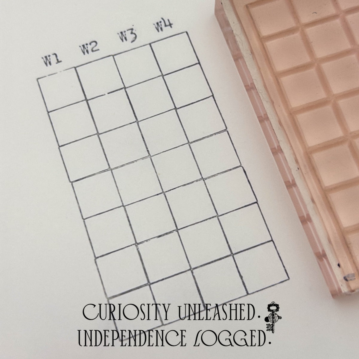 W1–W4 Weekly Planner Grid Stamp