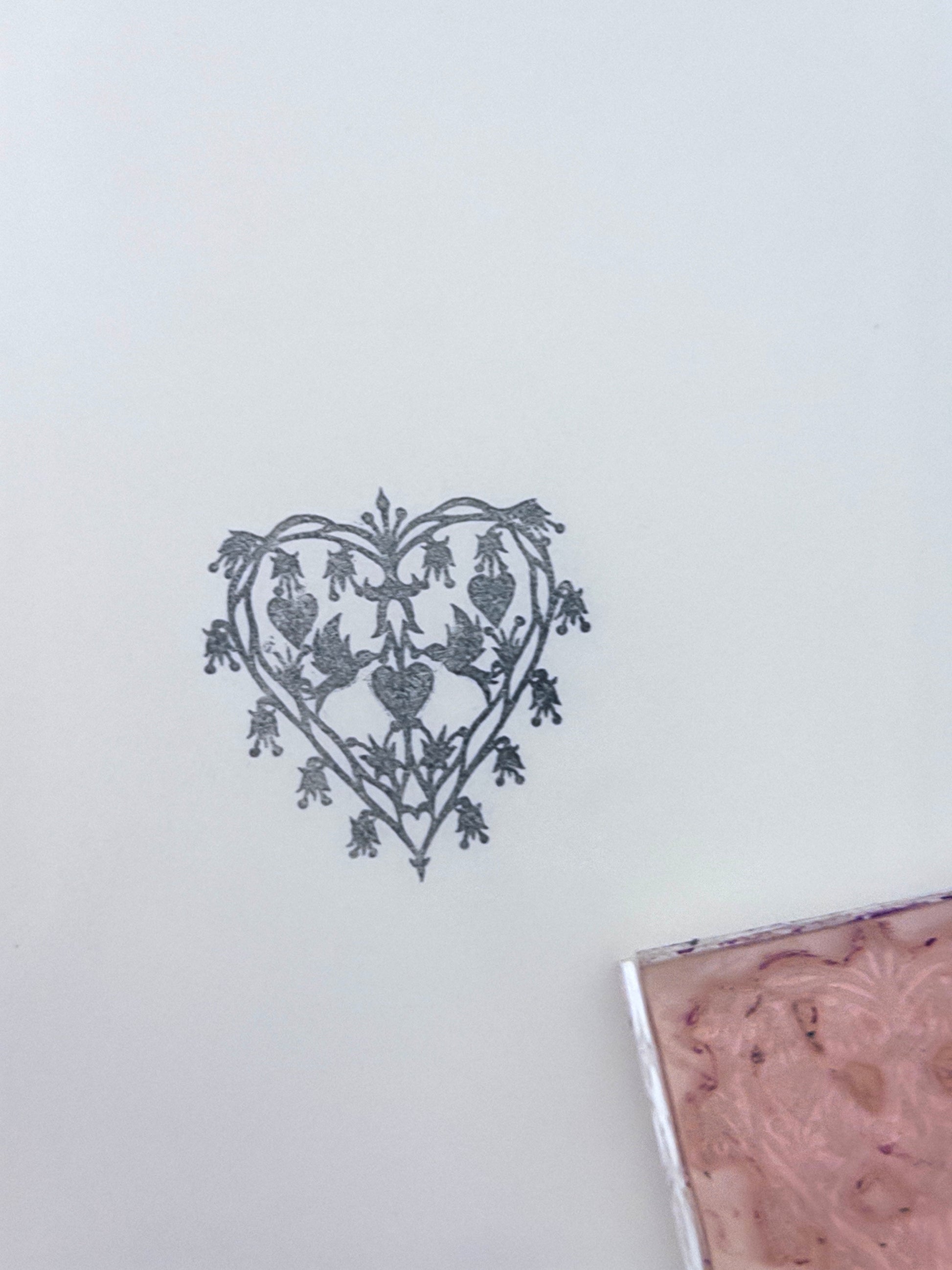 Floral Heart Wreath Stamp