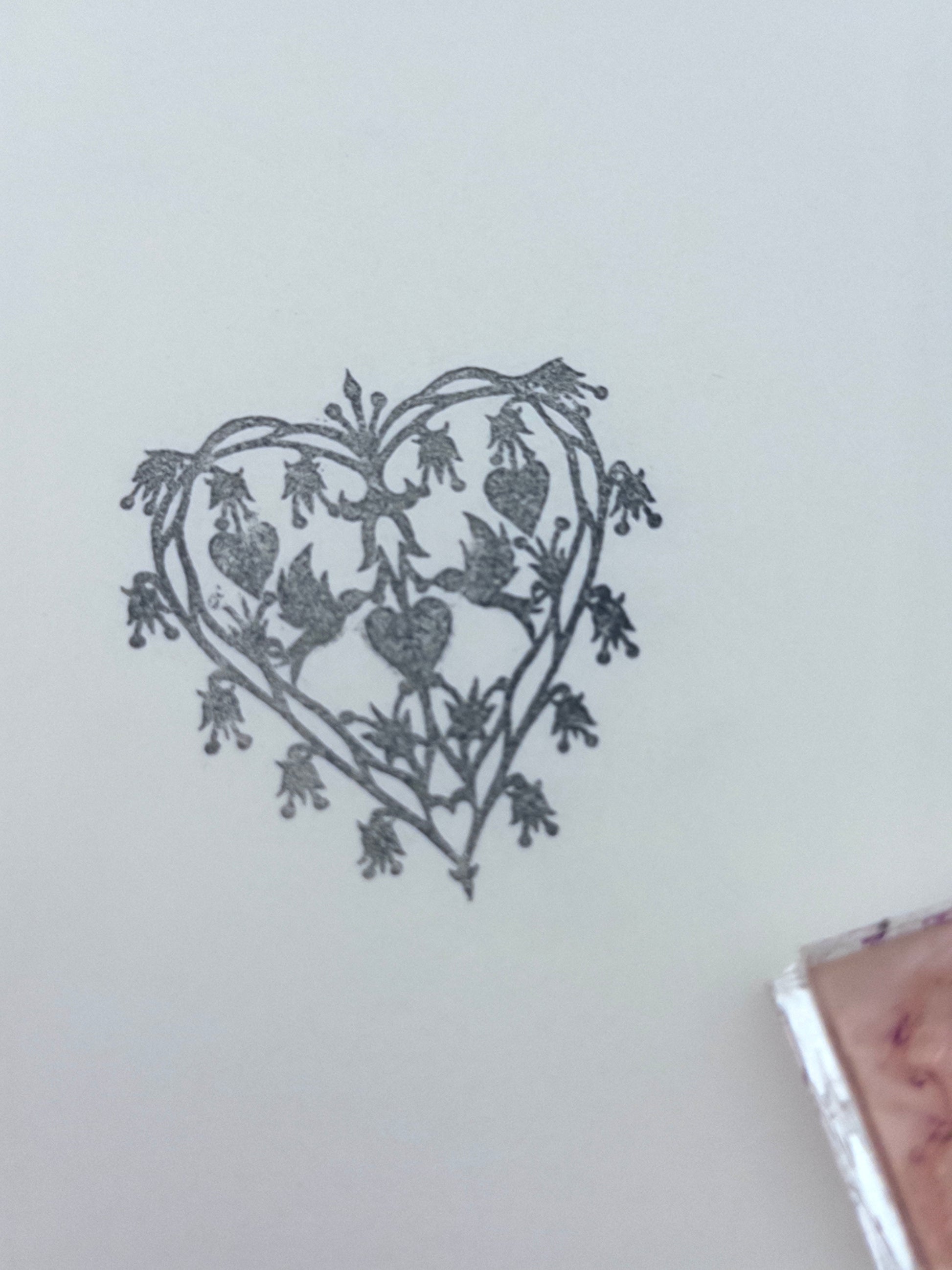 Floral Heart Wreath Stamp
