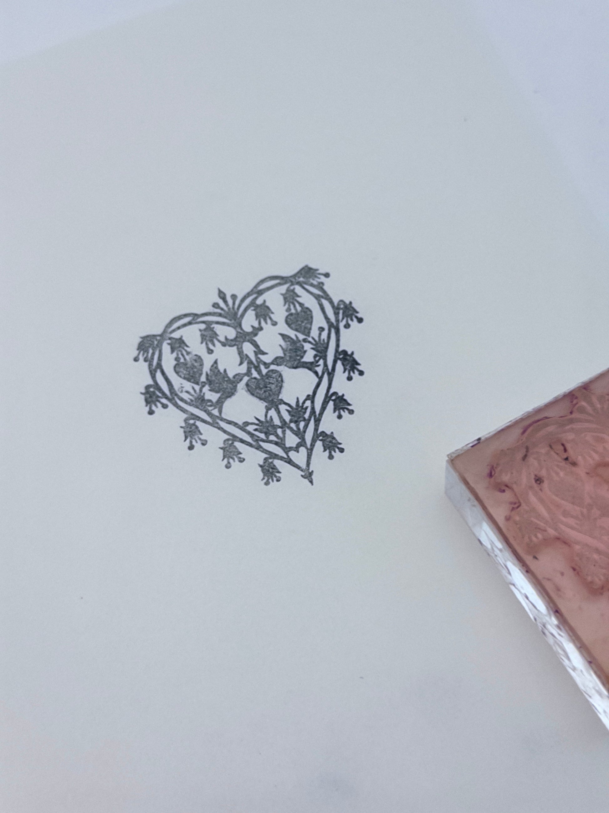 Floral Heart Wreath Stamp