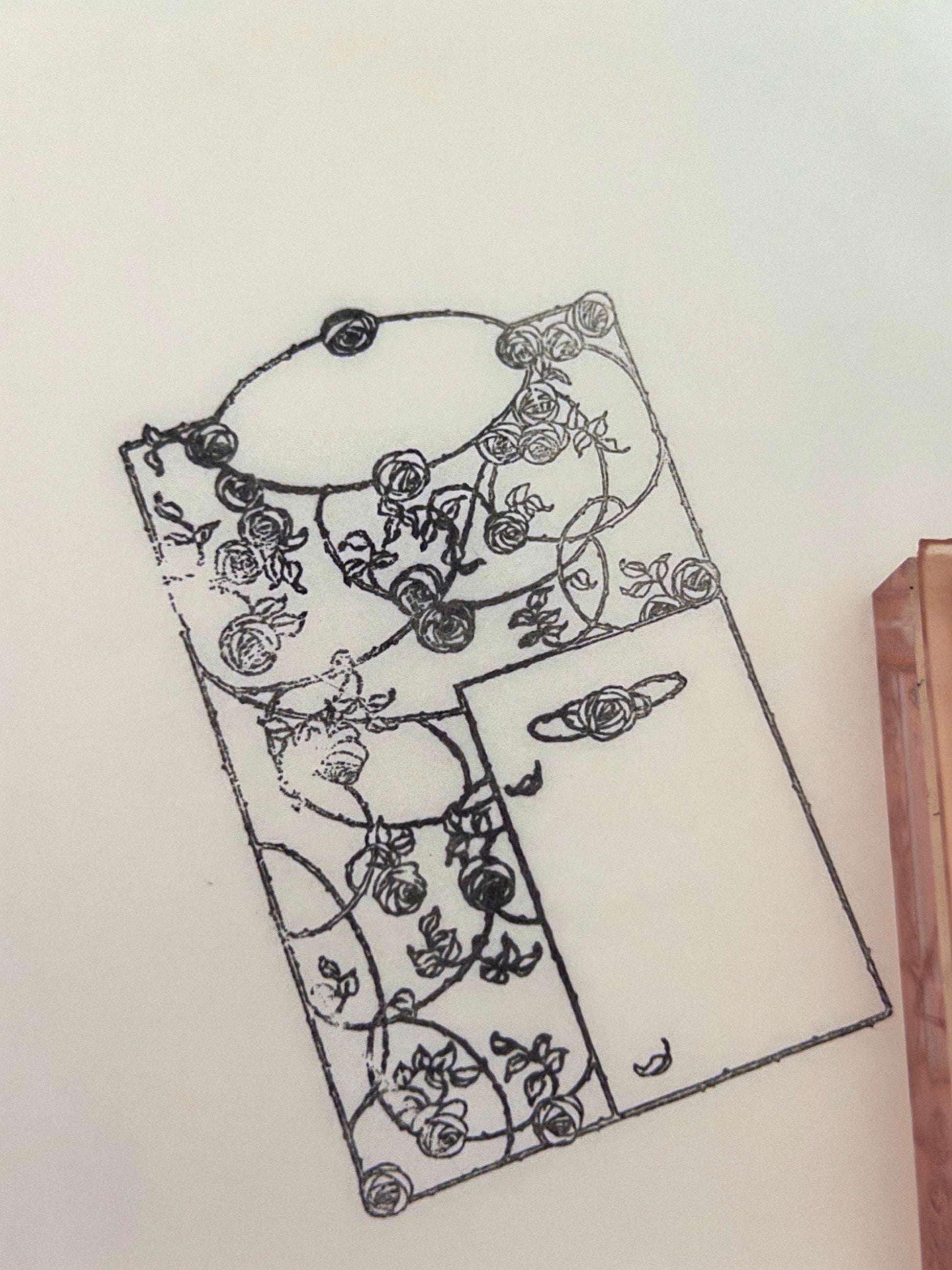 Rose Vine Frame Layout Stamp