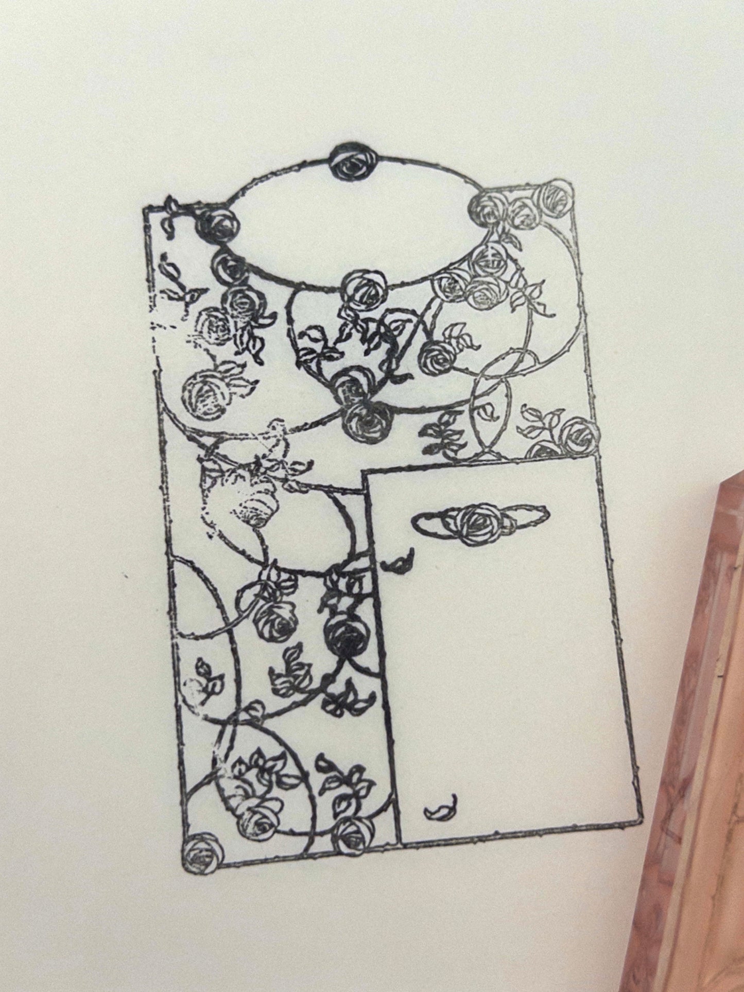 Rose Vine Frame Layout Stamp