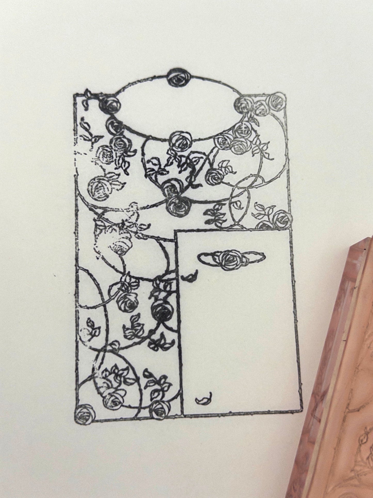 Rose Vine Frame Layout Stamp