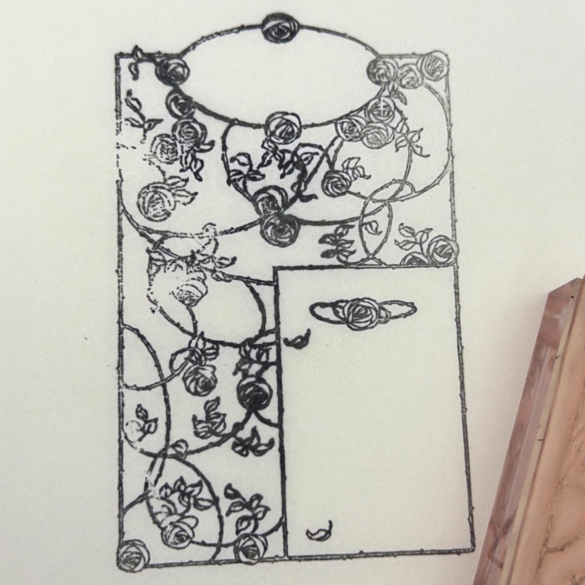 Rose Vine Frame Layout Stamp
