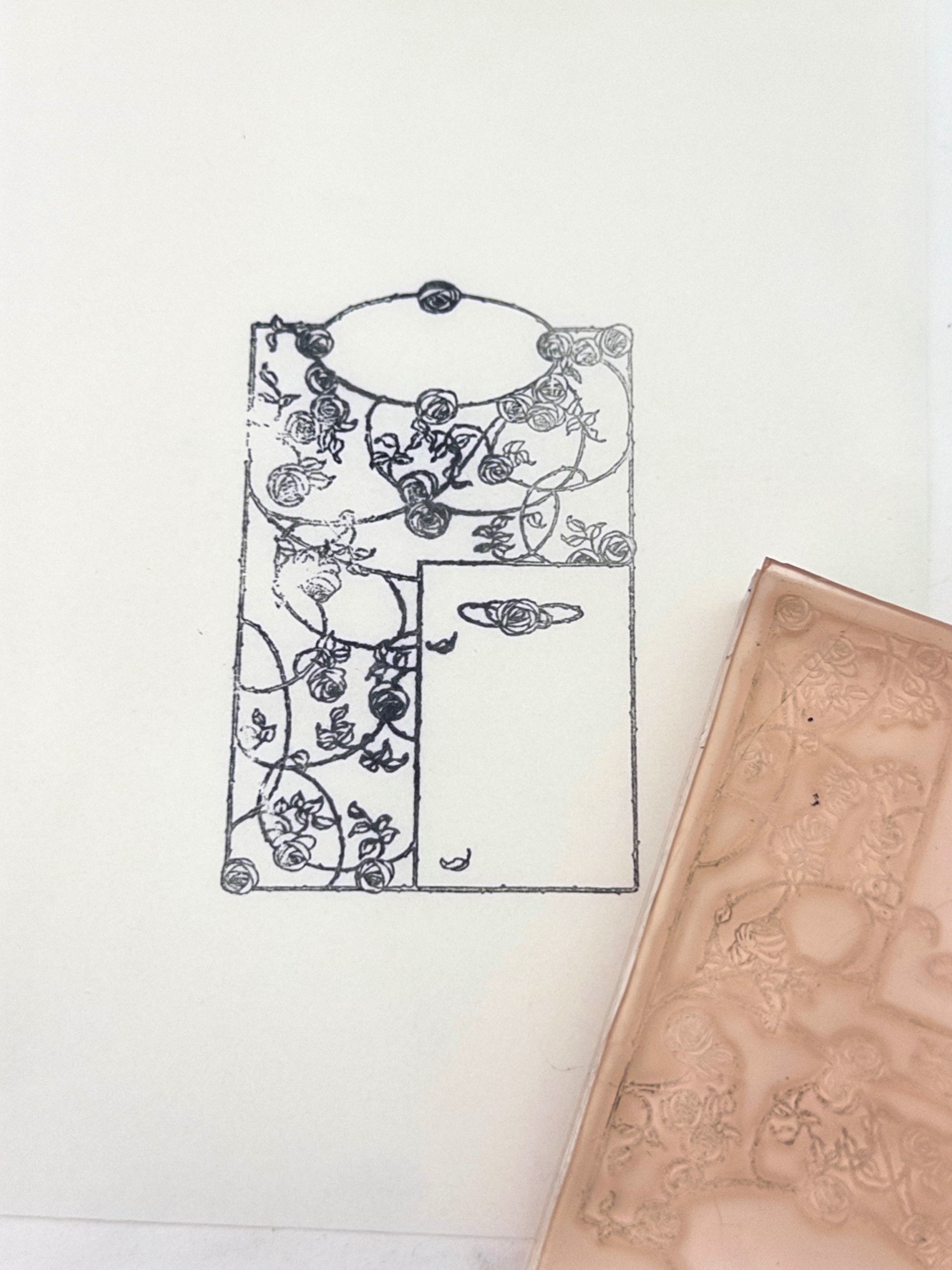 Rose Vine Frame Layout Stamp