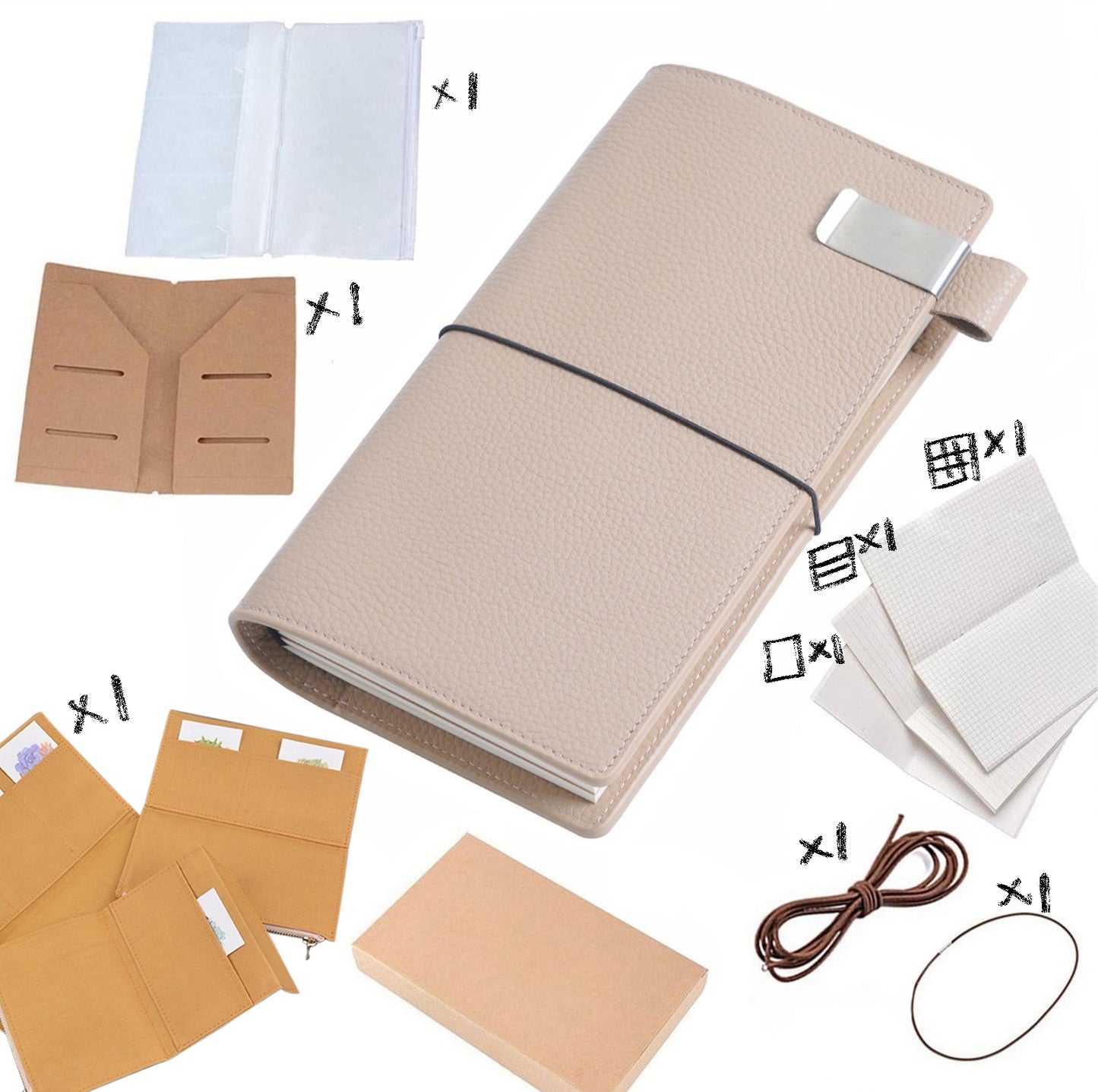 Passport Size Notebook Genuine Leather 12.5*22cm