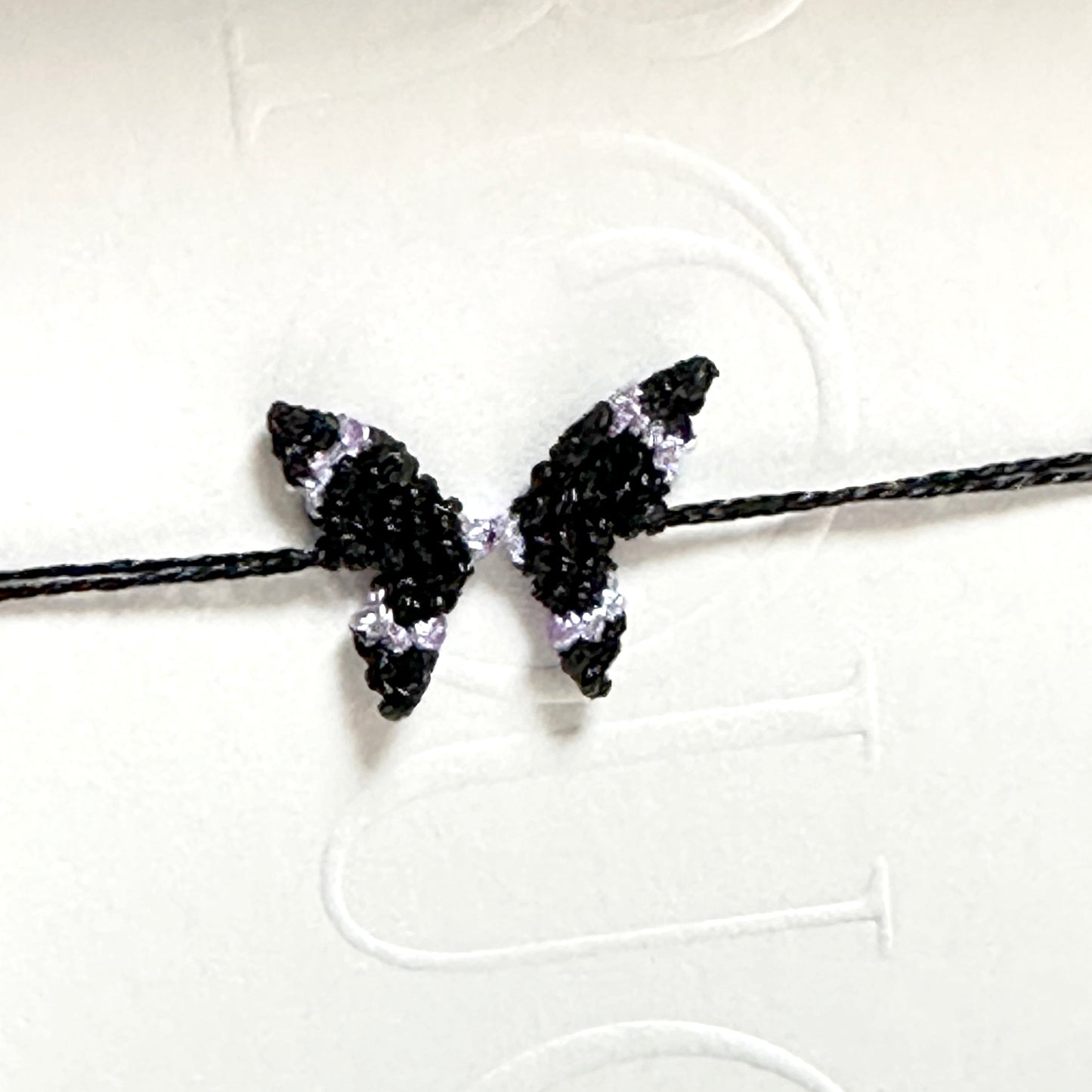 Handwoven gold and silver thread butterfly bracelet