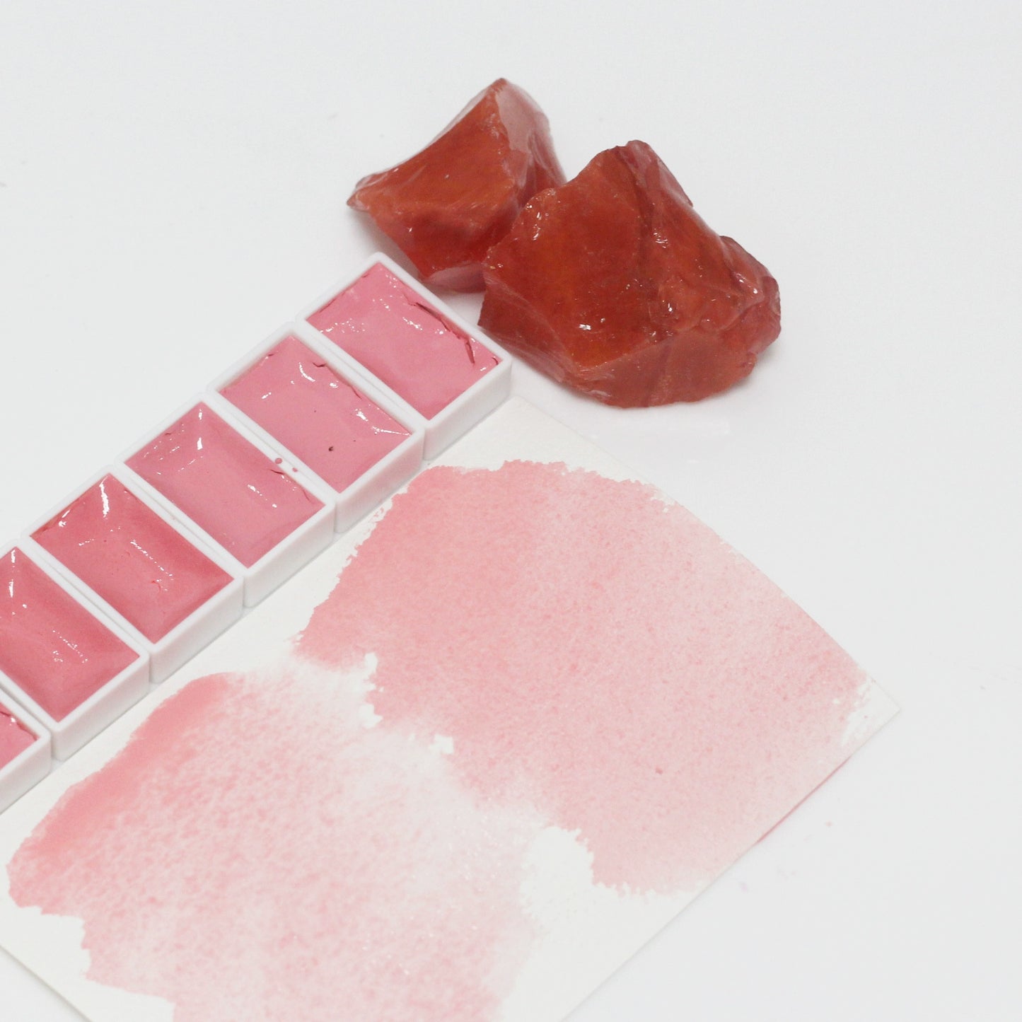 Red glaze translucent handmade solid pink watercolor pigment landscape sketch skin tone texture