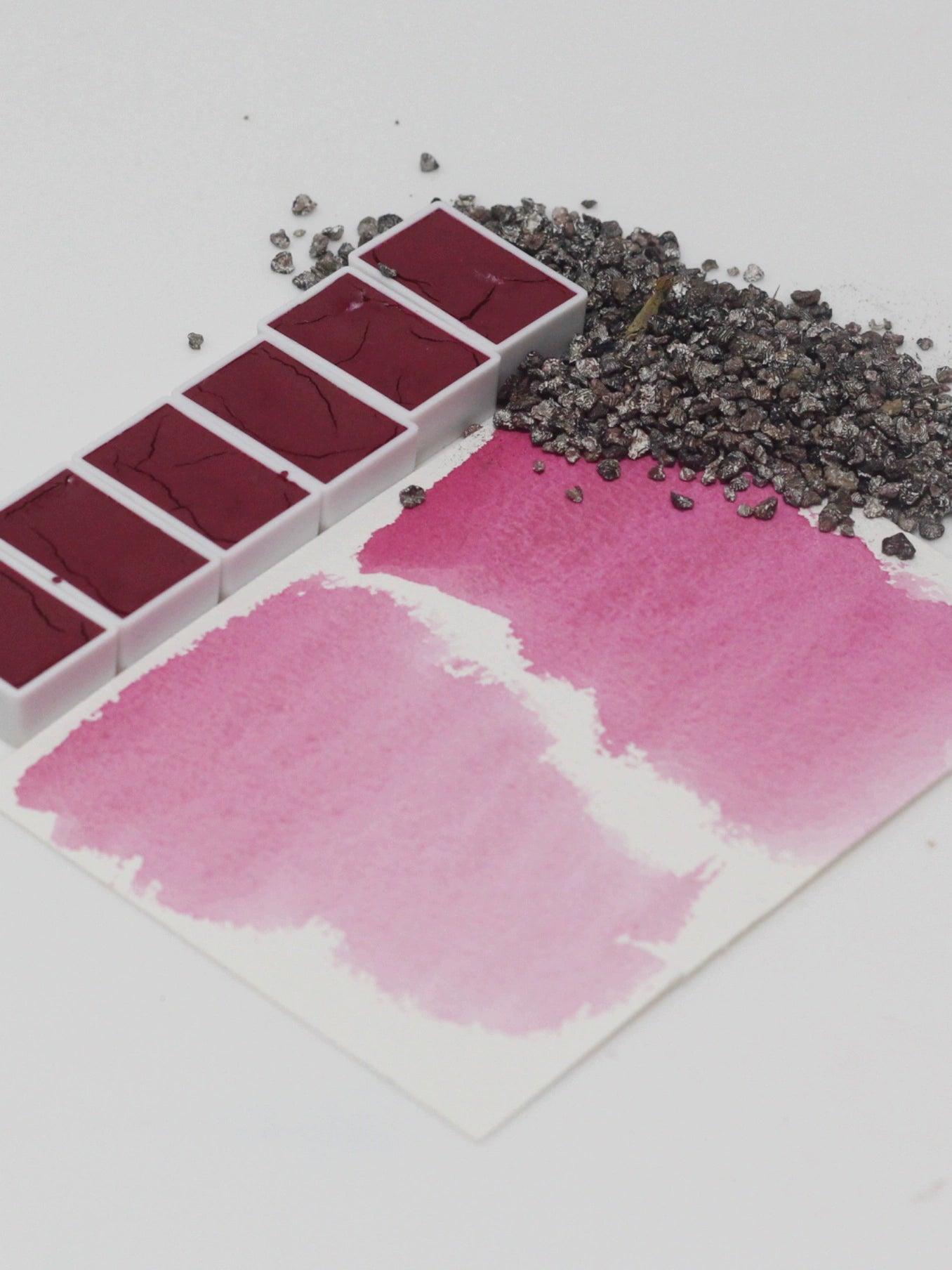 Rouge # 1 natural insect solid handmade watercolor pigment, single color powder, non fading, non-toxic, semi transparent color