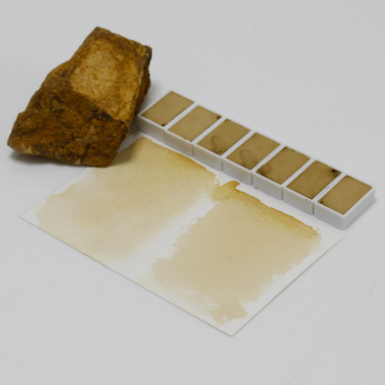 Rock Yellow Natural Mineral Solid Handmade Watercolor Paints Semi-Opaque Landscape Color