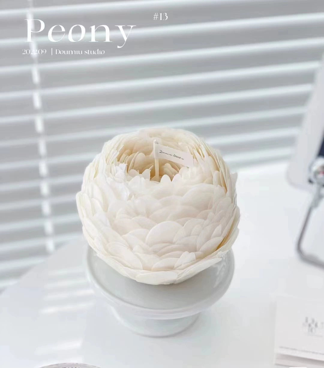 Handmade peony flower scented candle niche premium fragrance gift box