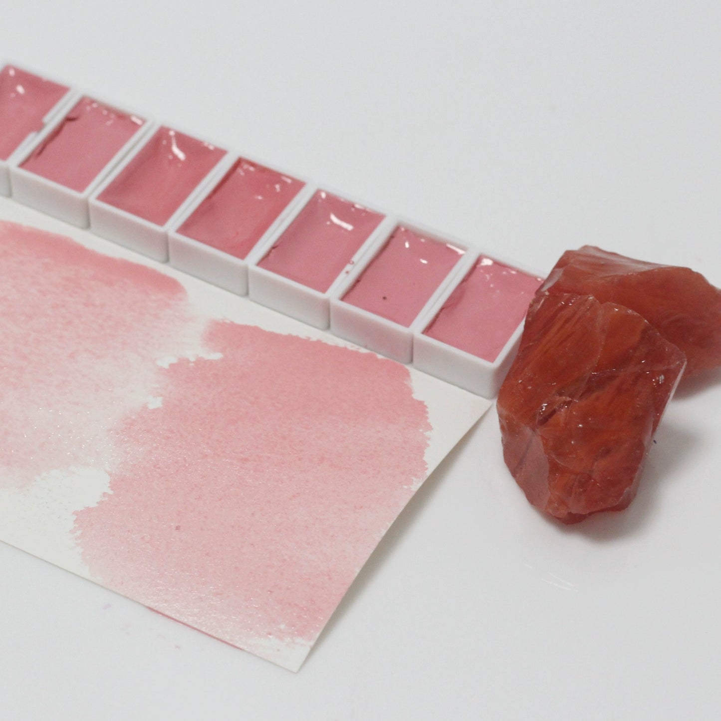 Red glaze translucent handmade solid pink watercolor pigment landscape sketch skin tone texture