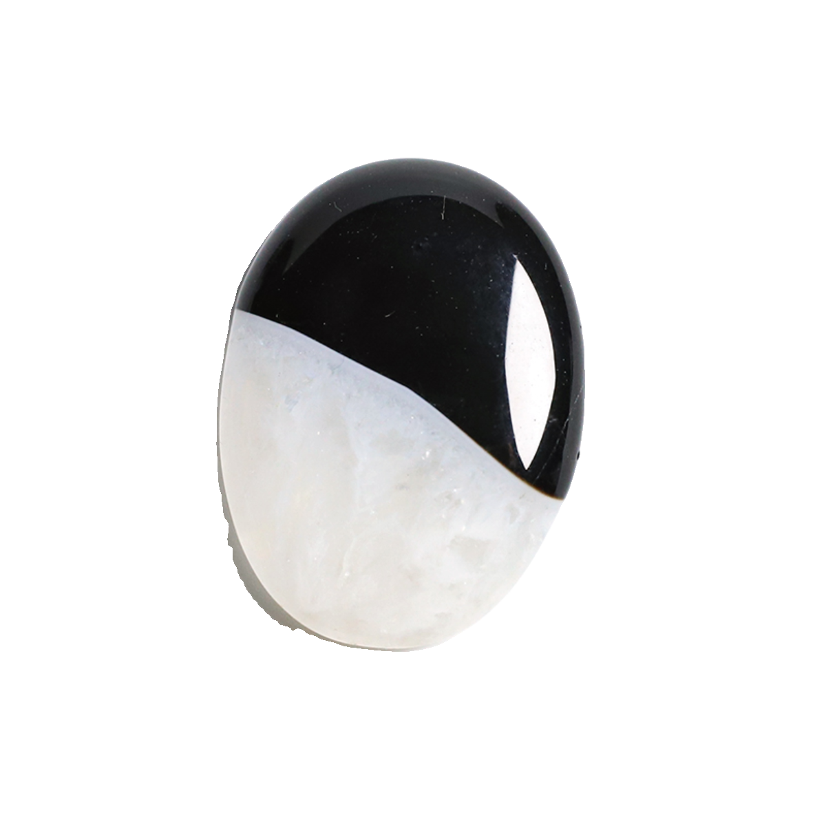 Natural circular black and white agate mineral crystals