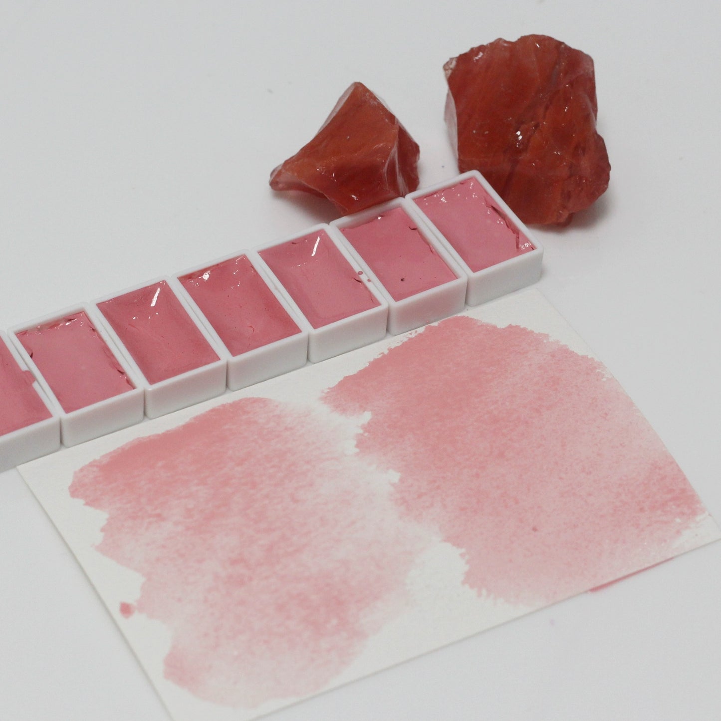 Red glaze translucent handmade solid pink watercolor pigment landscape sketch skin tone texture