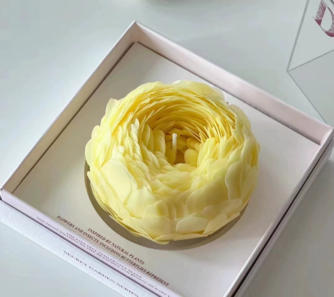 Handmade peony flower scented candle niche premium fragrance gift box