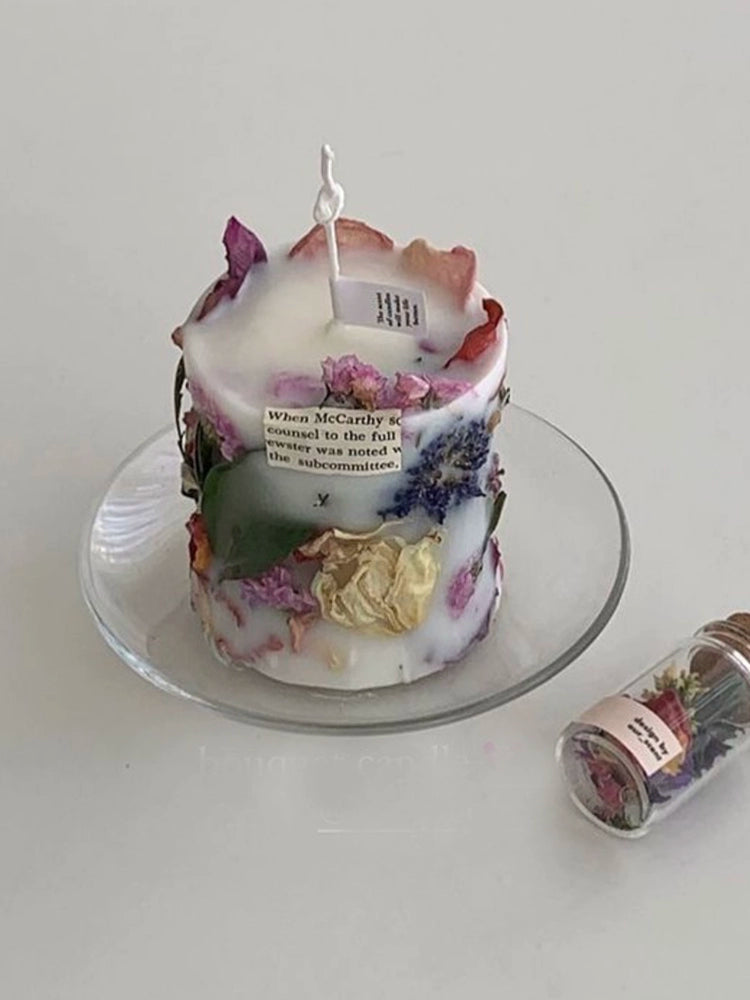 Dried rose scented candle set gift