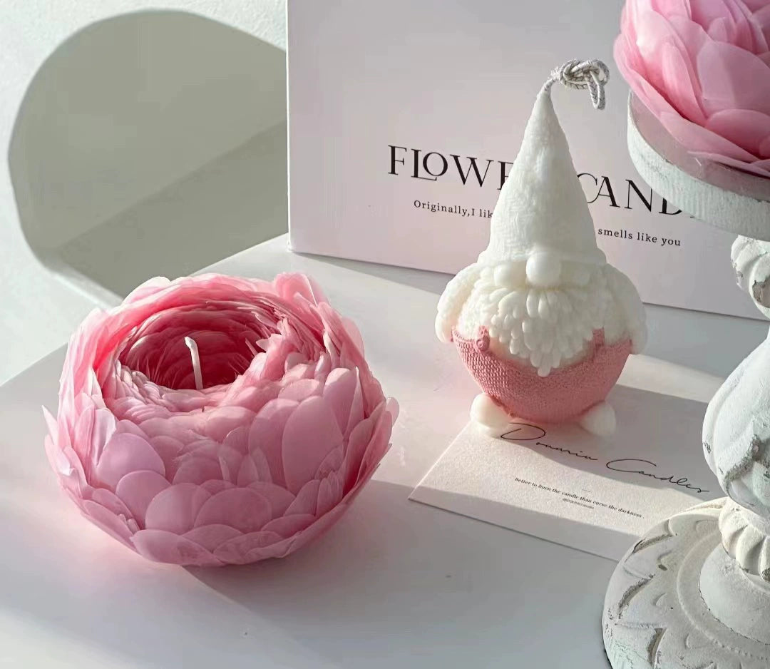 Handmade peony flower scented candle niche premium fragrance gift box