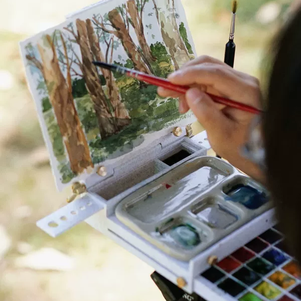 Outdoor Sketch Easel Portable All-round Watercolor Sketch Paint Box