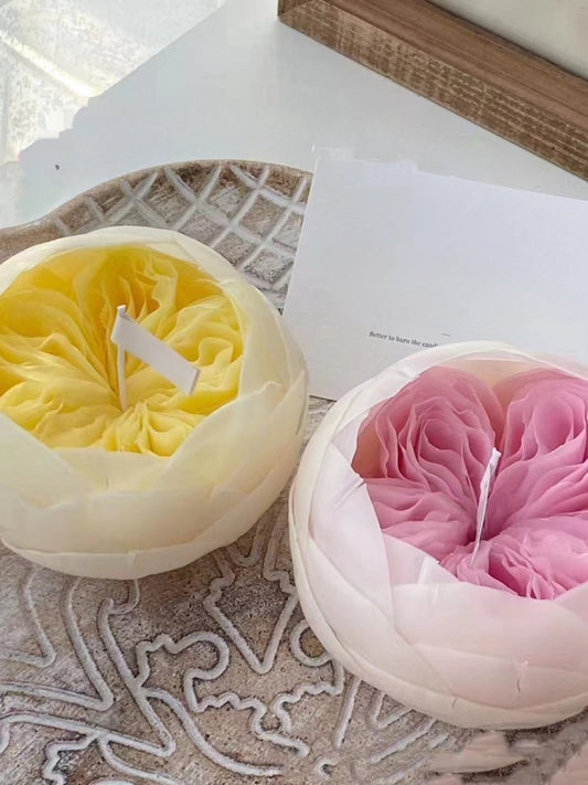 Handmade scented candle rain lotus peony flower premium gift box